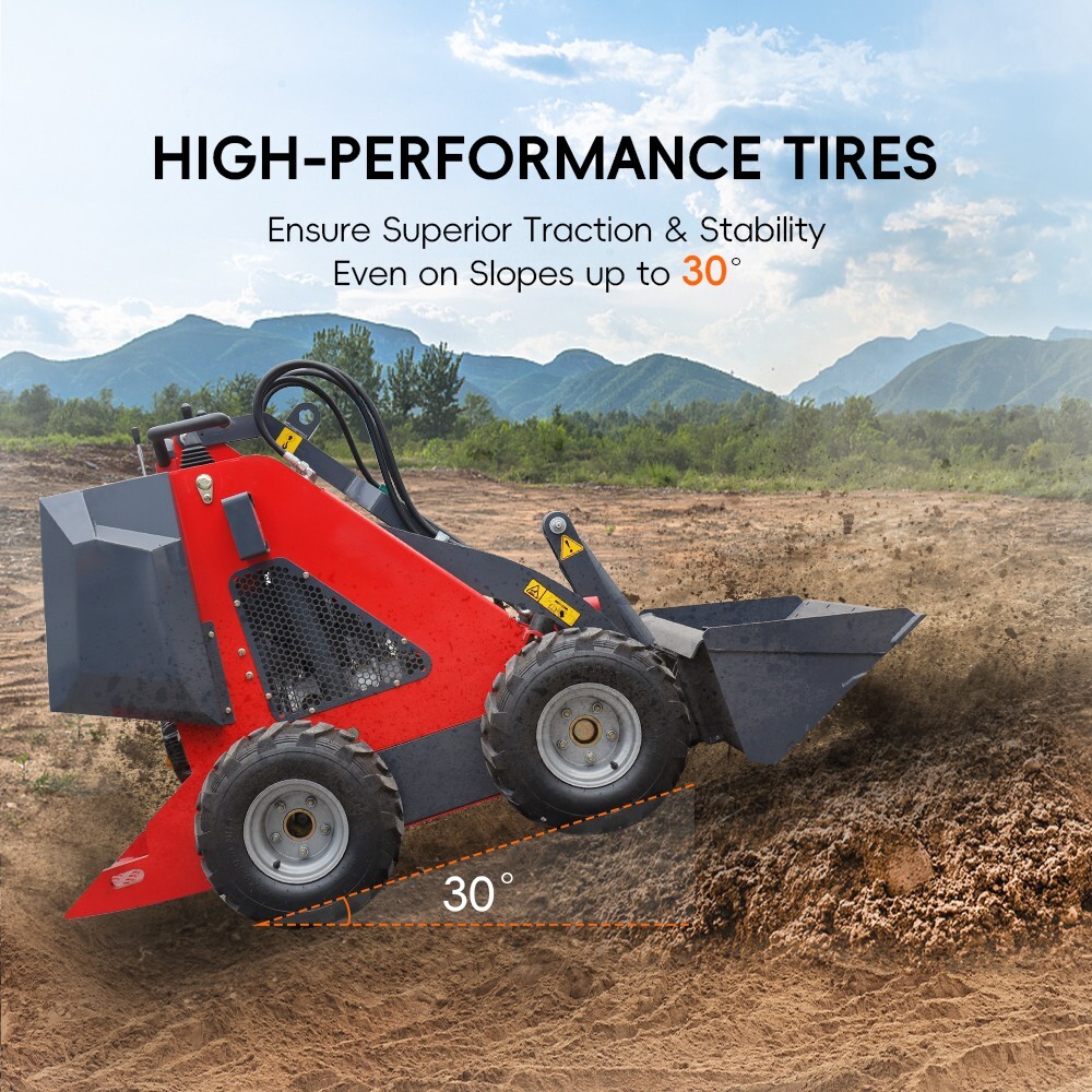 Wheel Mini Skid Steer Loader Stand On 13.5HP b&s Engine 320kg pick up