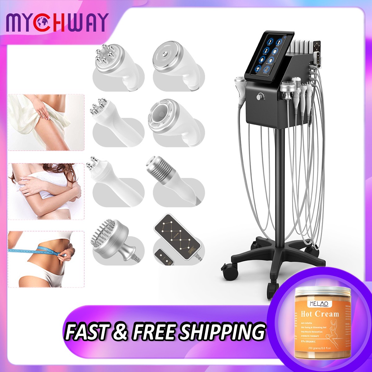 Pro 9 in 1 Beauty Machine Body Massage Facial Skin Care Salon Grade Equipment