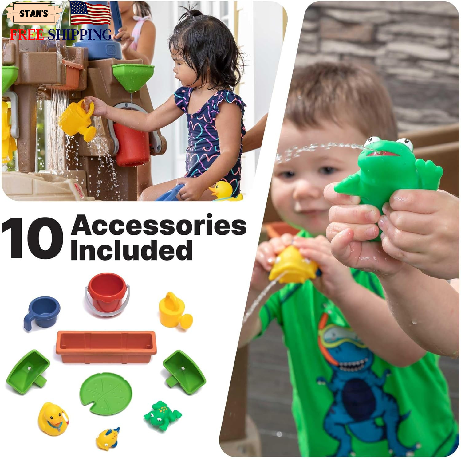 Step2 Pump & Splash Discovery Pond Water Table w/10 Accessories for Toddlers 2+