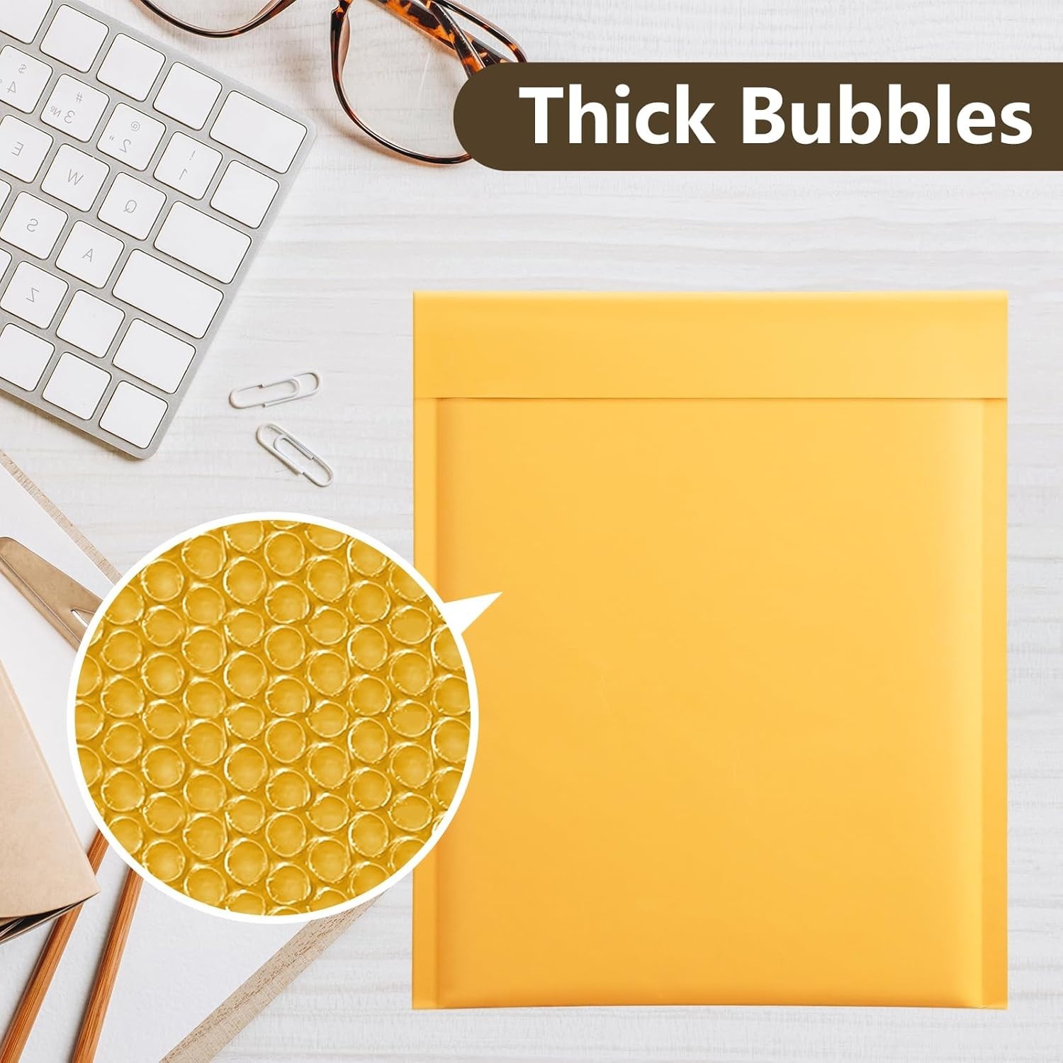 100 Pack Yellow Kraft Bubble Mailers 6×10 Inch – Secure Self-Sealing Envelopes