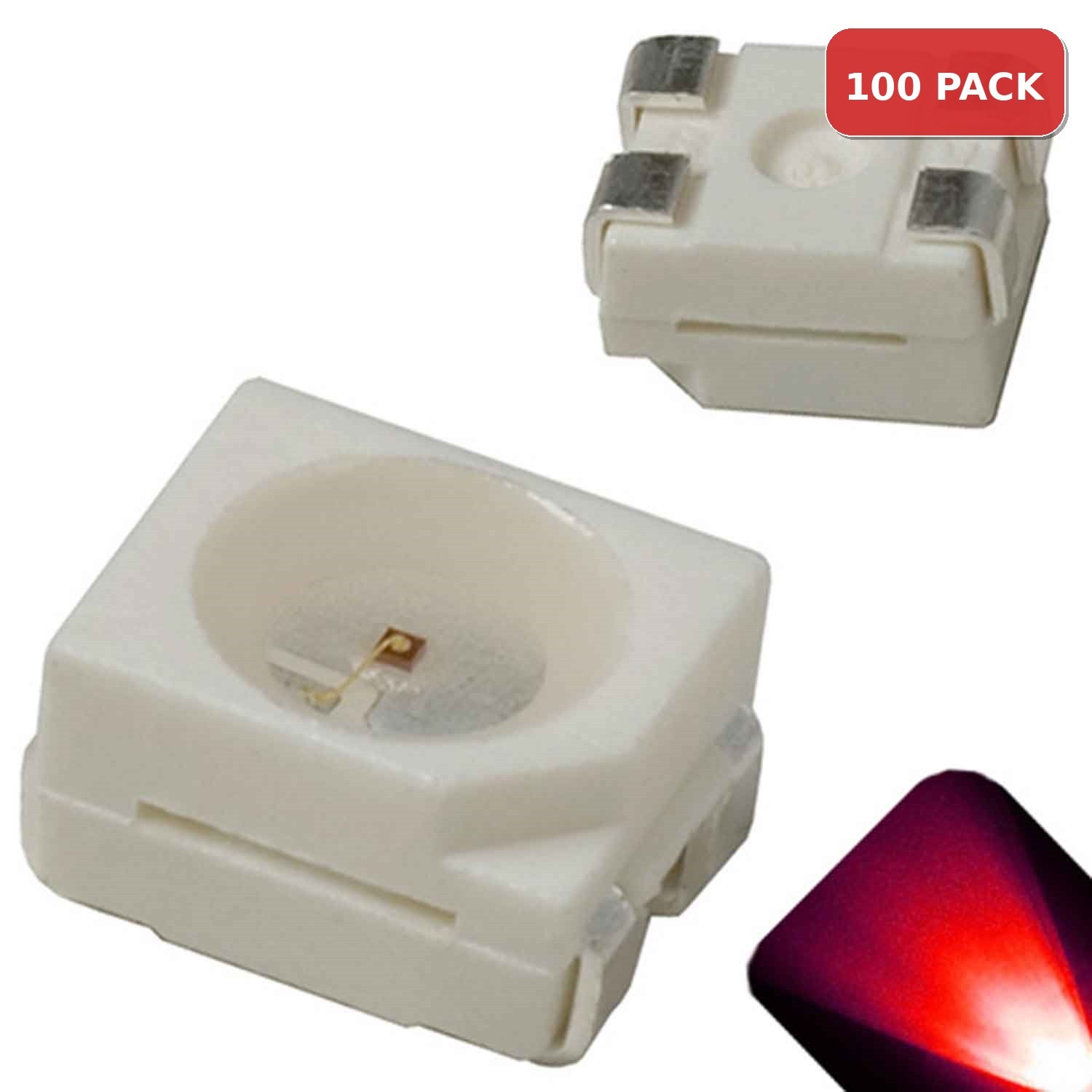 100 x LED PLCC4 1210 3528 Red SMD LEDs Light Super Ultra Bright Light Car PLCC-4