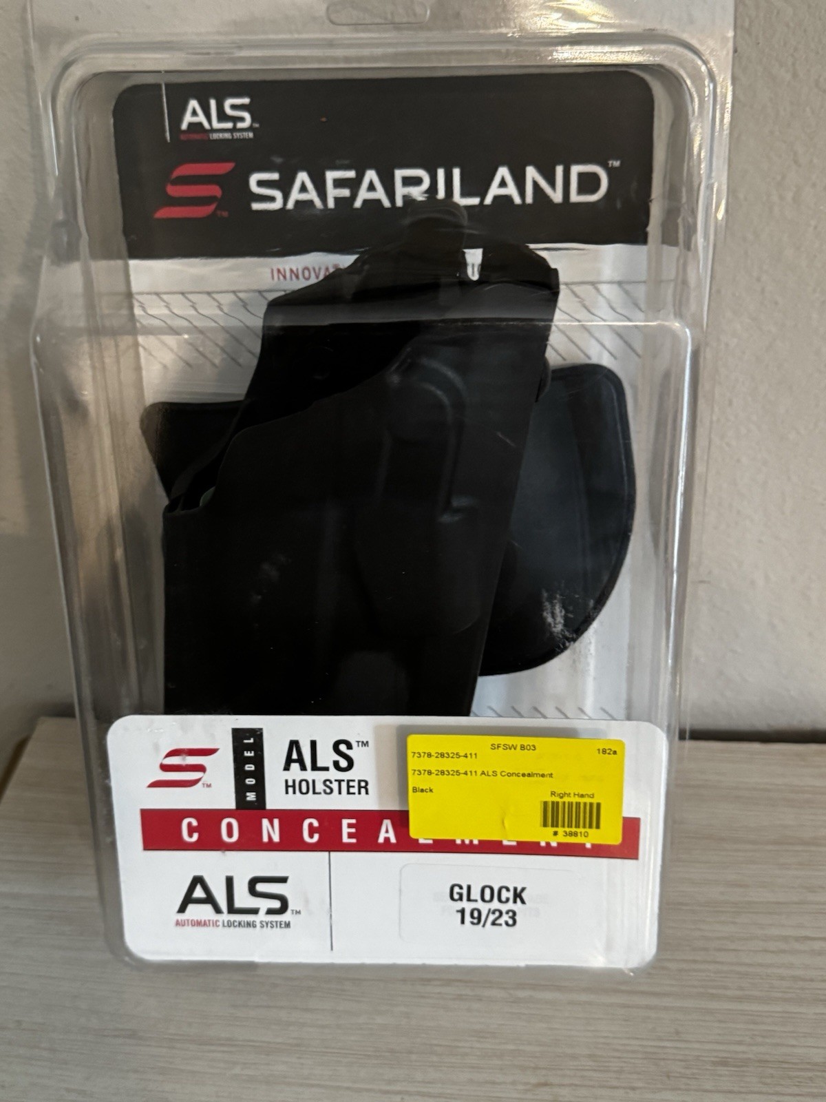 Safariland 7378 ALS Concealment Holster RH Black for Glock 19/23 7378-28325