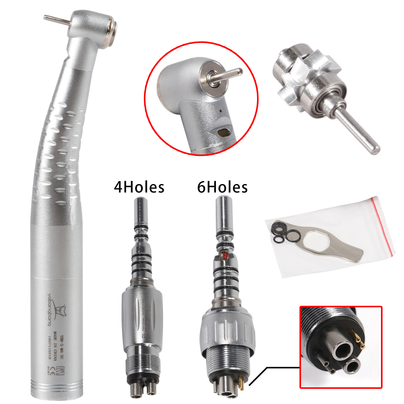 KaV Style Dental Fiber Optic LED High Speed Handpiece / LED Quick Coupler 4H/6H