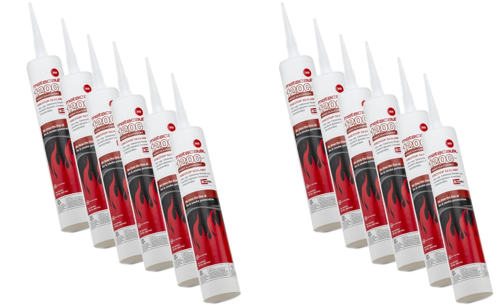 RectorSeal Metacaulk 1200 Red Fire Caulk 30oz: Fire-Rated Caulk Case of 12