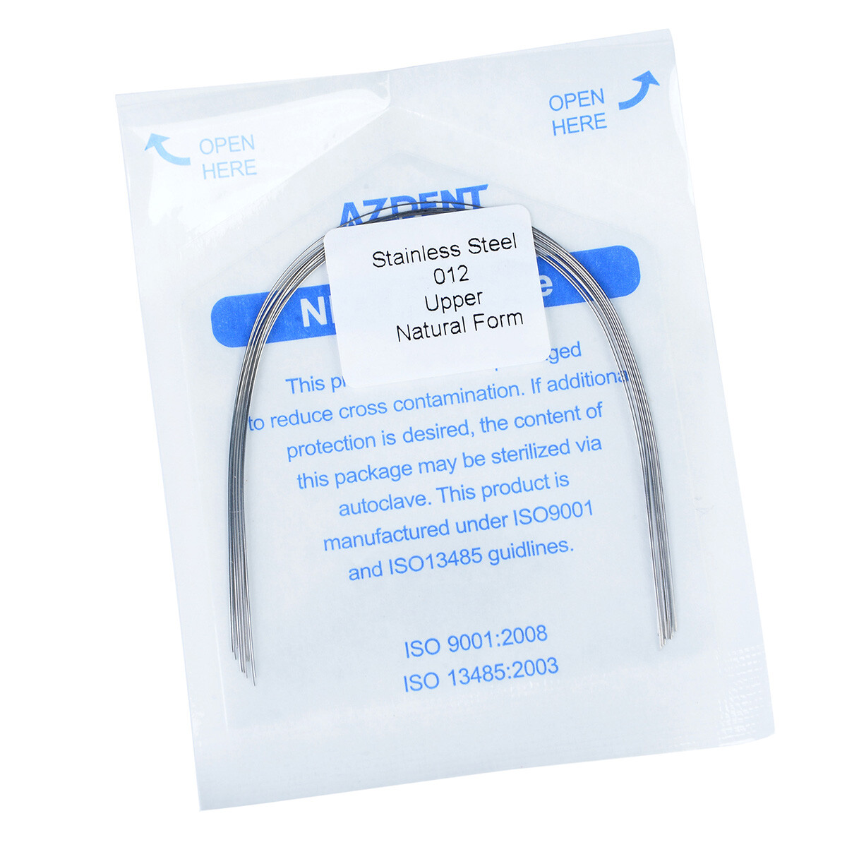 AZDENT Dental Super Elastic Stainless Steel Arch Wires Round Ovoid /Natural FDA