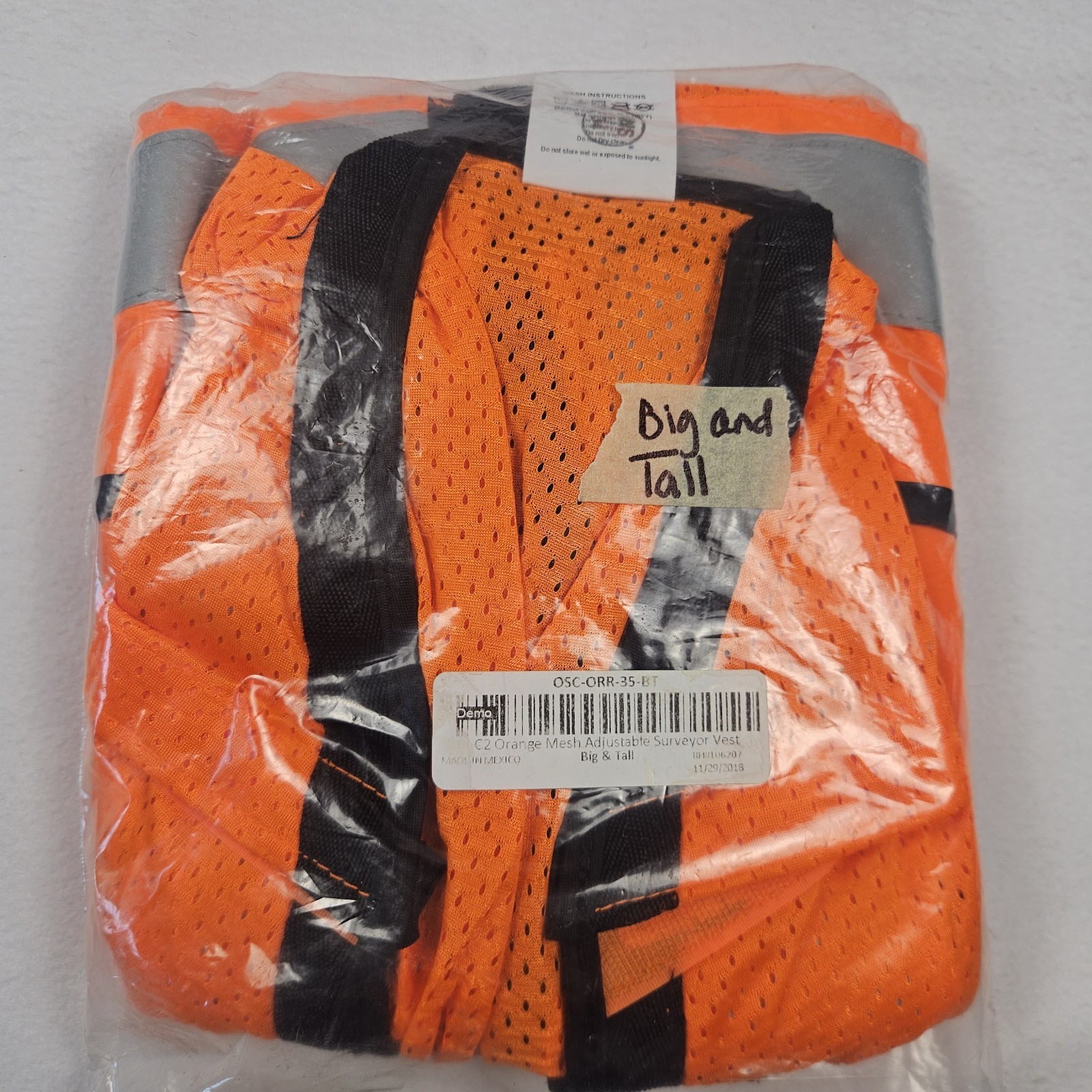 Lot 3 ORR Safety ANSI Class 2 Type R Hi Vis Orange Mesh Safety Vest Big & Tall