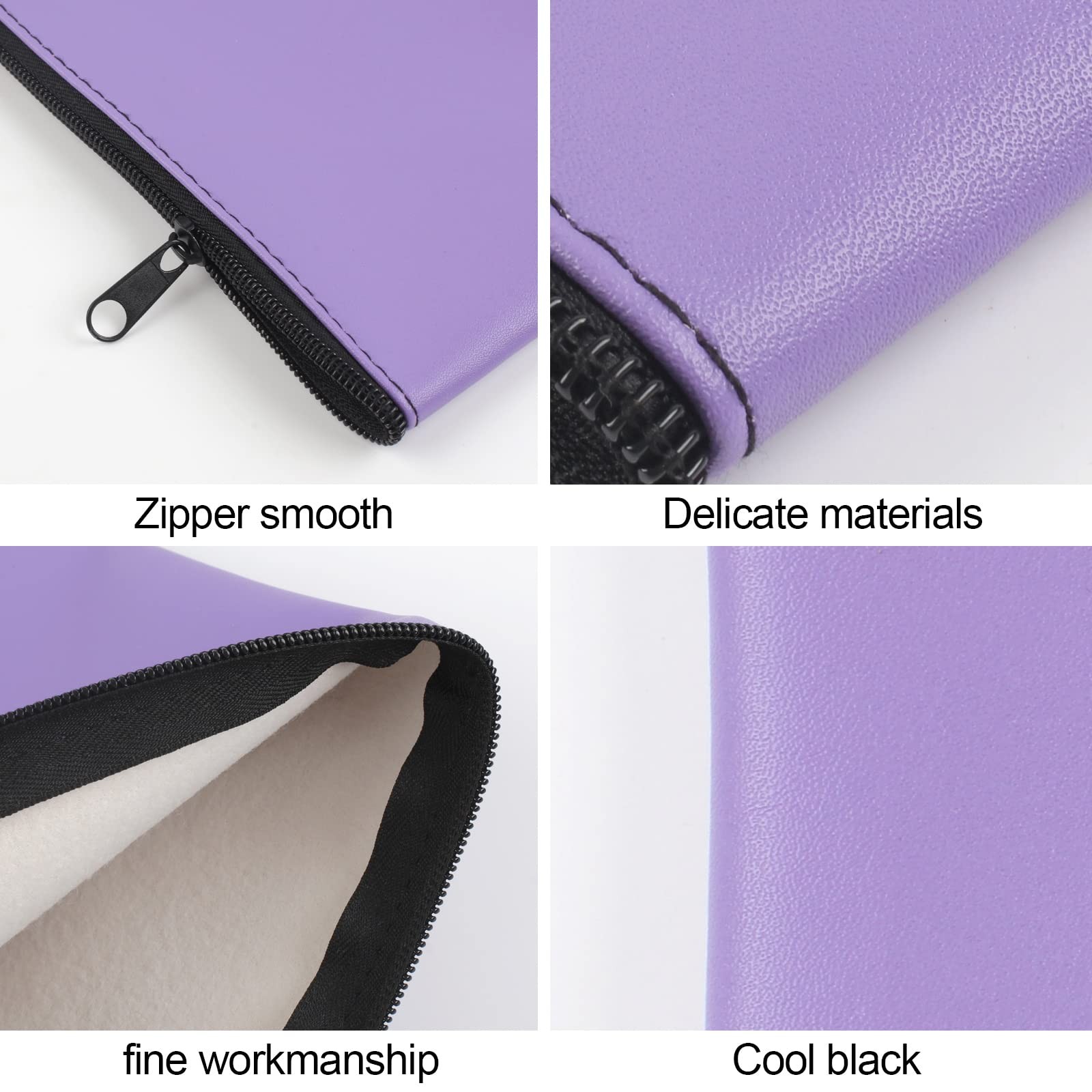 2 Pieces Money Bags with Zipper, 11×6.1 inch Pouch, 2 Pieces, Purple