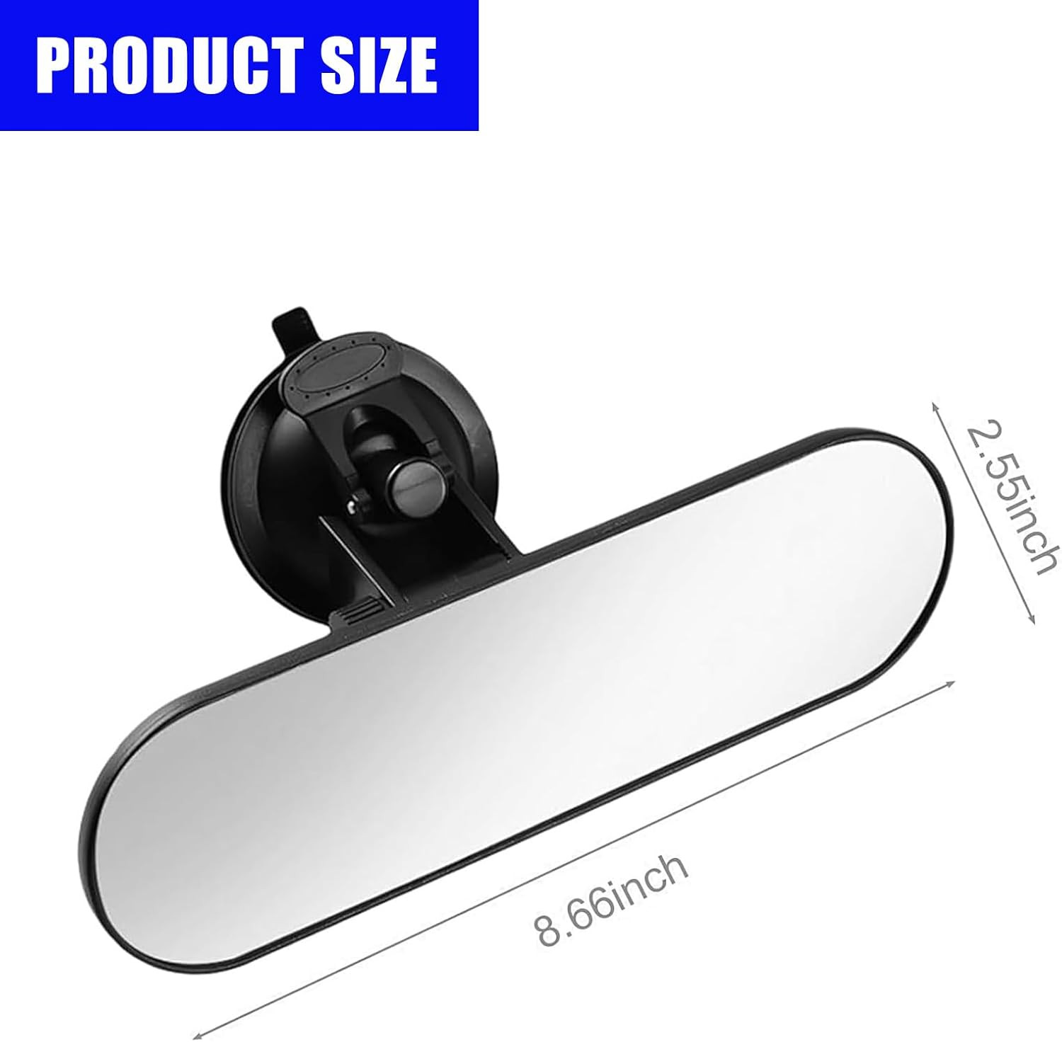 Espejo retrovisor ajustable con ventosa para la mayoría de vehículos.