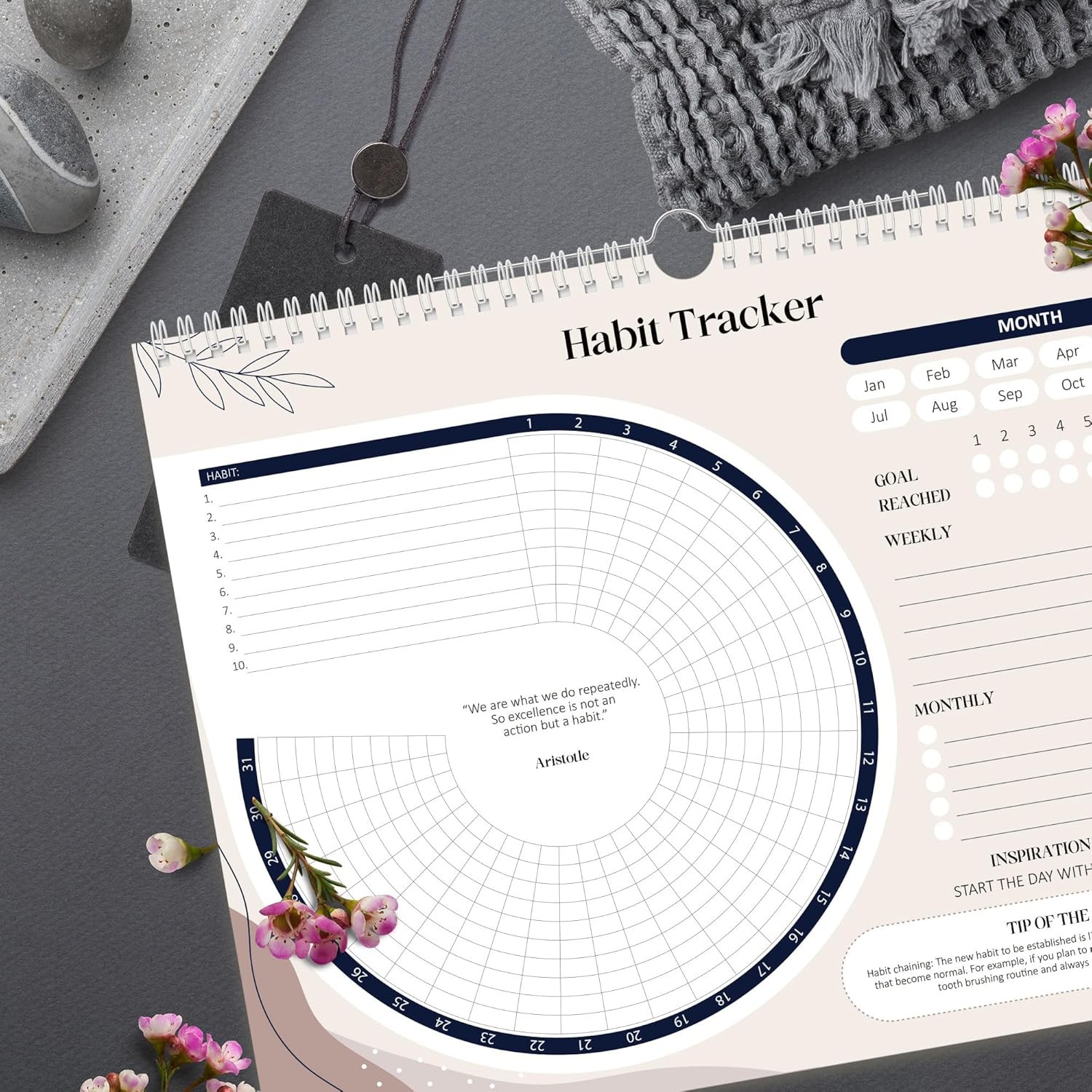 Habit Tracker Calendar 2026 (Undated 12 Months) – Daily Habit Tracker Jounal wit