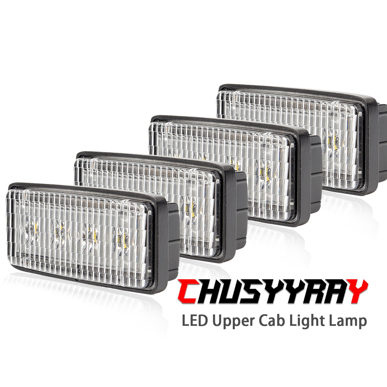 4X LED Upper Cab Lights for Deere 7210, 7410, 7510, 7610, 7710, 7810