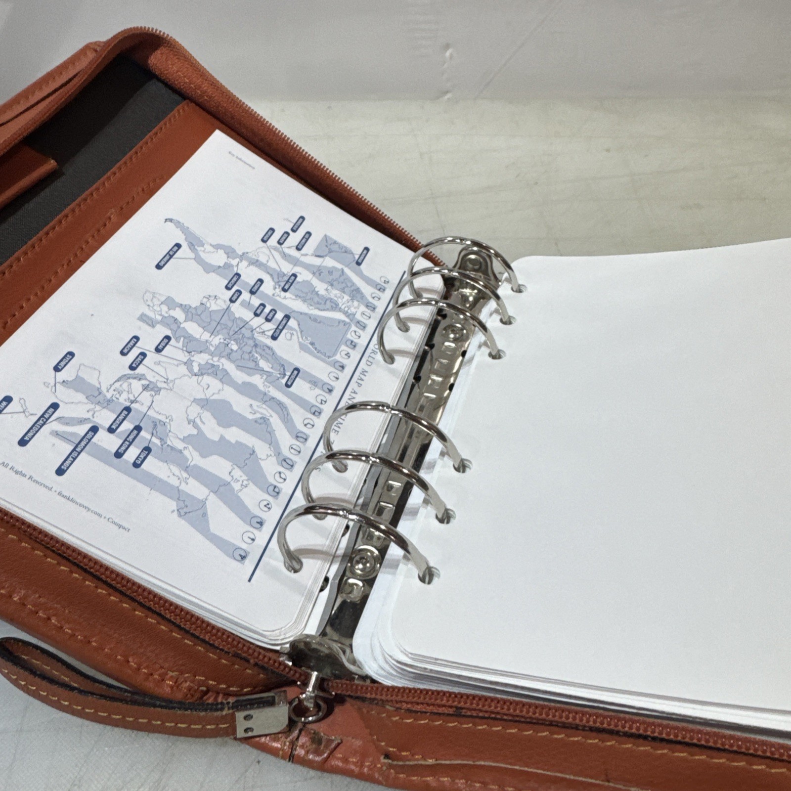 Franklin Covey Compact Leather Personal Planner , Tan 6 ring …. Vintage