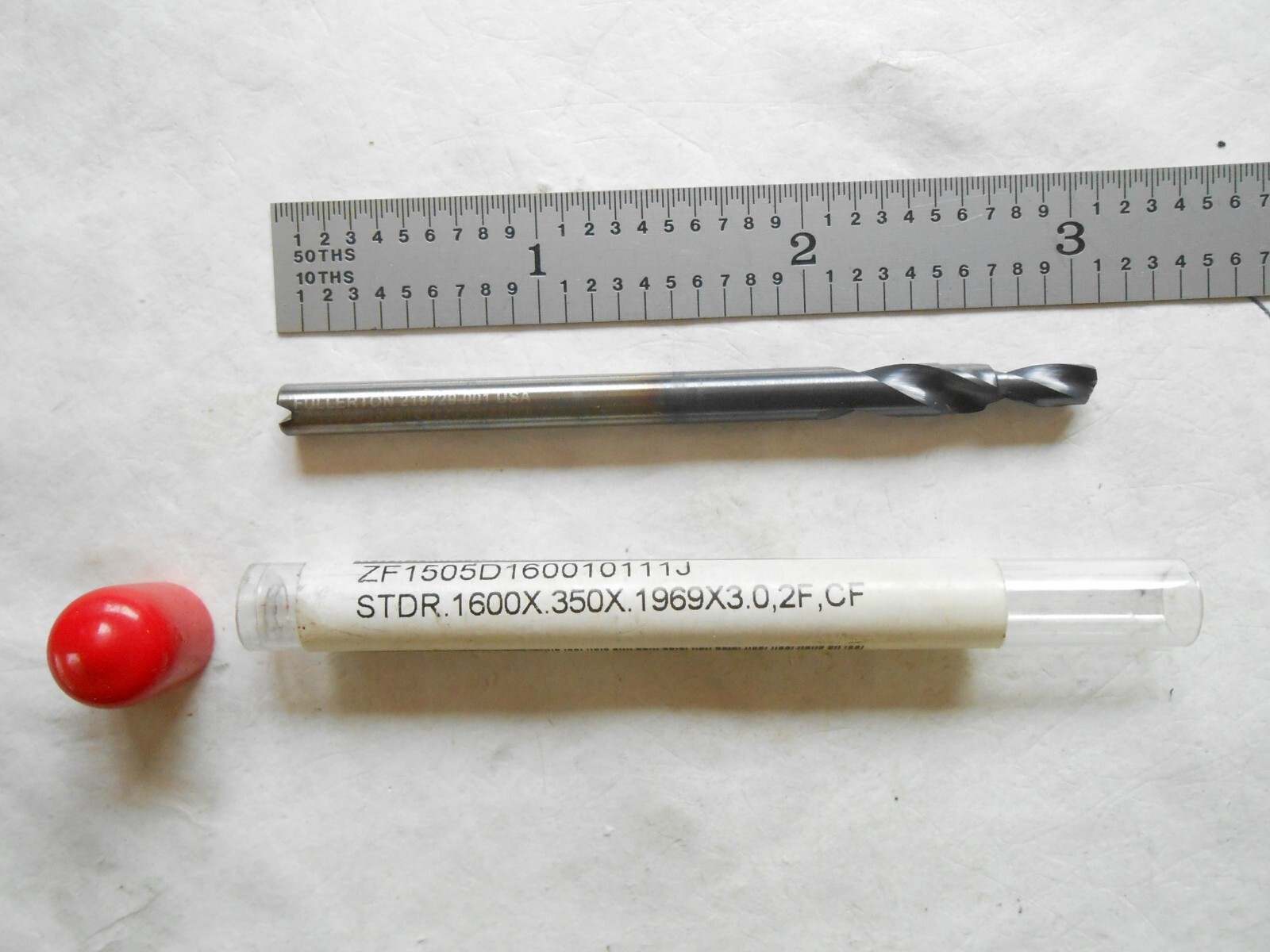 NEW FULLERTON USA CARBIDE CUSTOM STEP DRILL .160″ PILOT X .1969″ MAJOR CUT DIA.