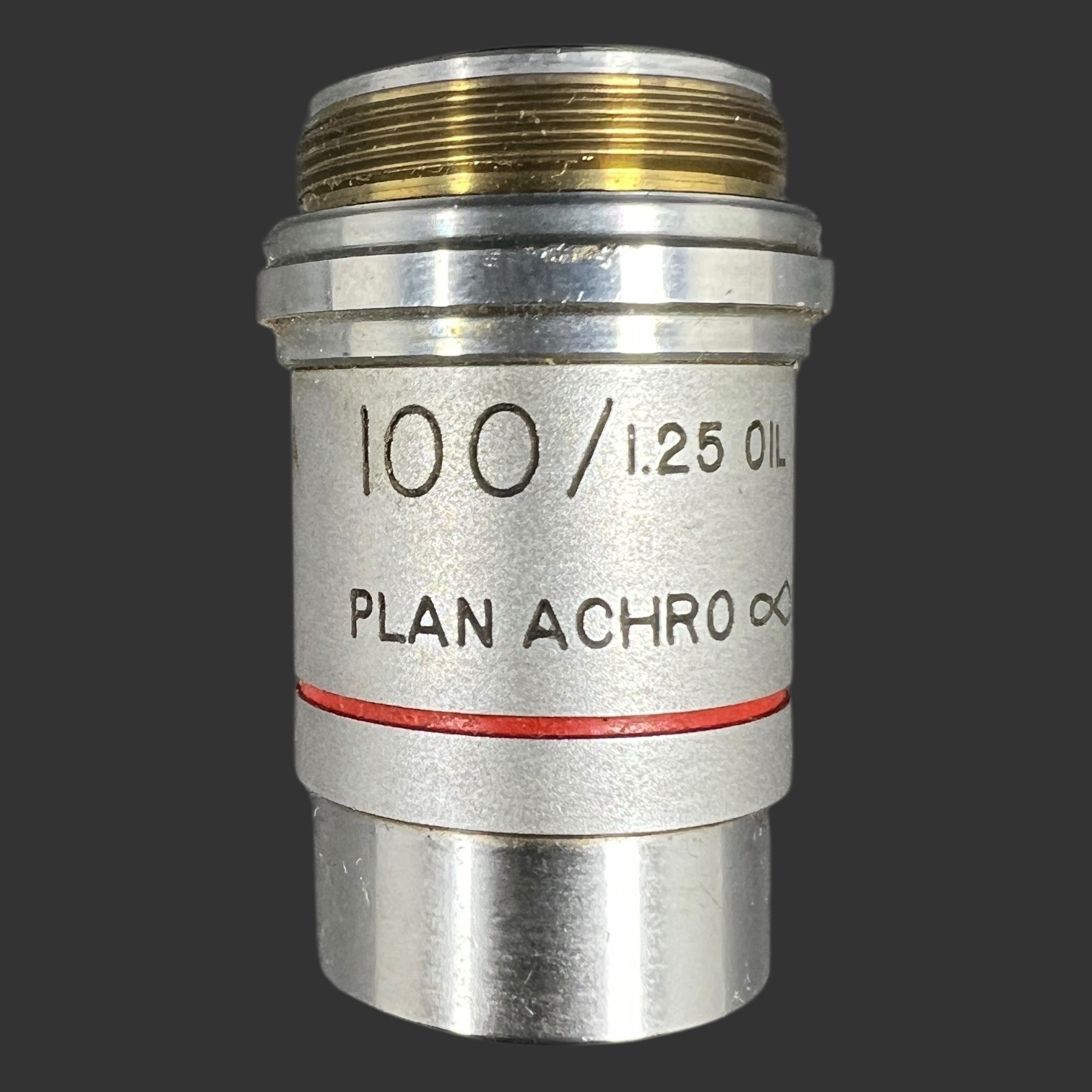 AO American Optical Microscope Objective 100/1.25 oil Plan Achro Cat1024 Austria