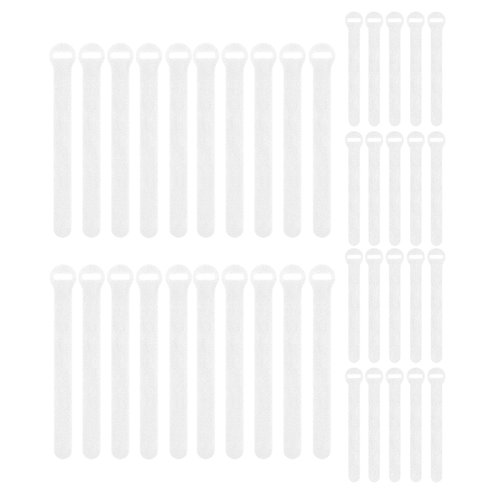 Self-Gripping Cable Ties by , White, 40 Pack (5 Inch and 8 Inch Straps) â€“ Reu