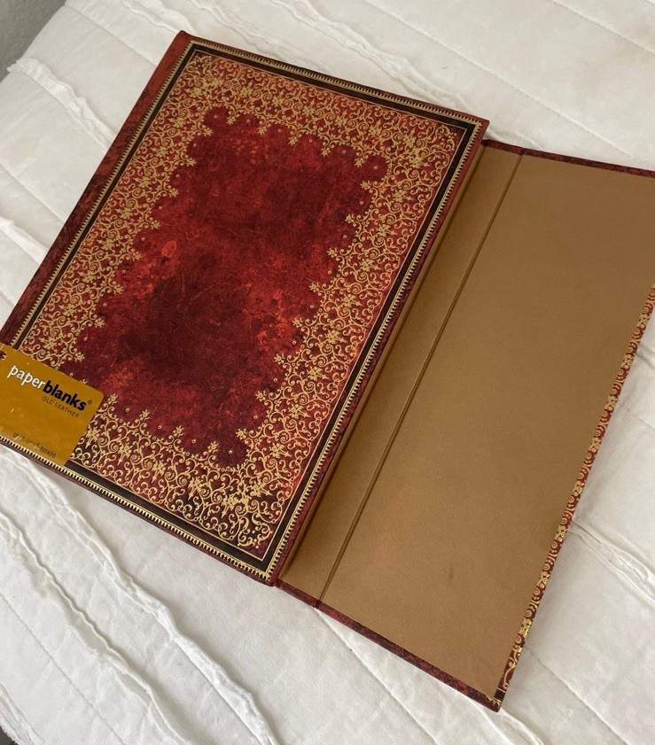 New paper blanks old leather foil gold journal book acid free