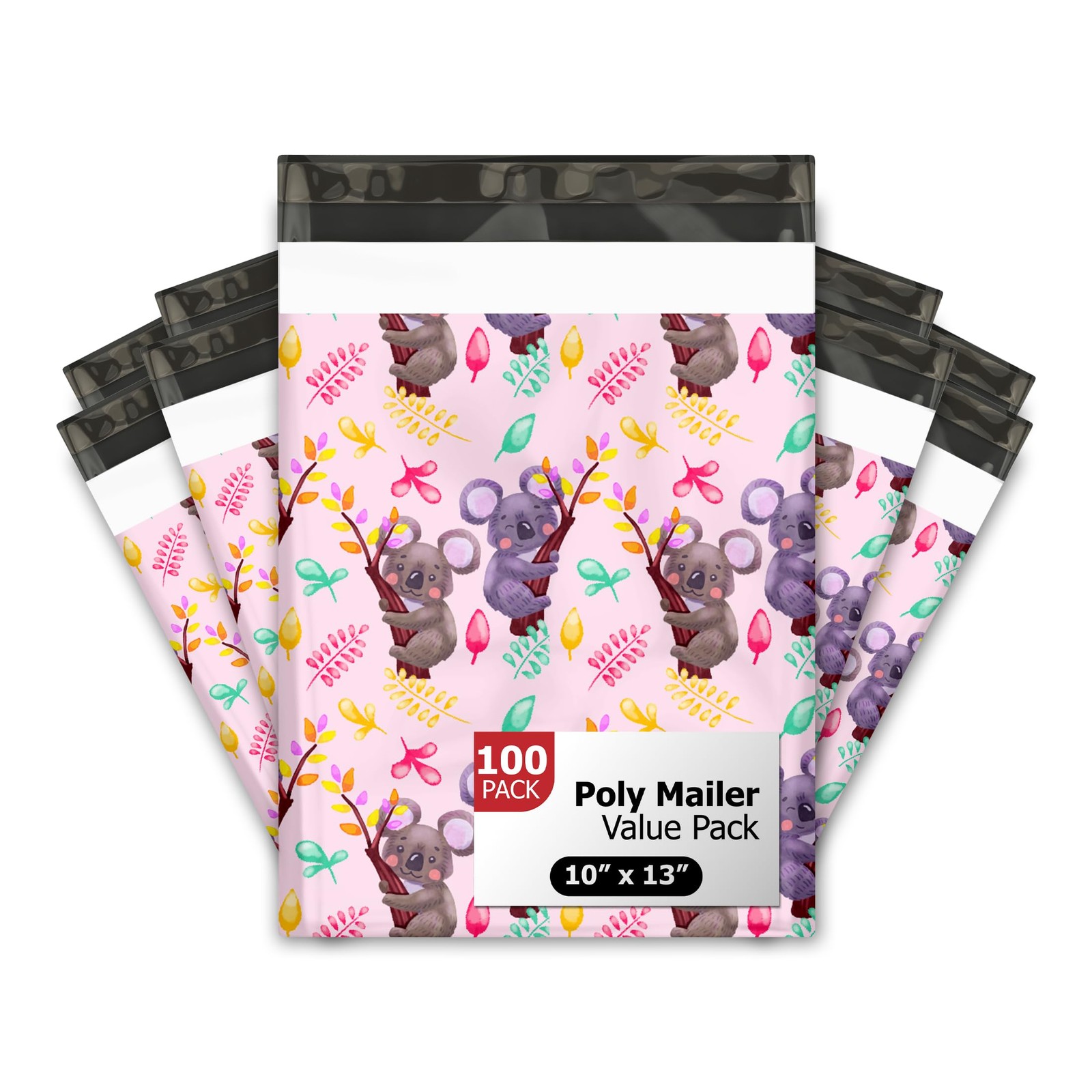 100 PCS Koala Designer Poly Mailers Shipping Envelopes Print Bags 10×13 In
