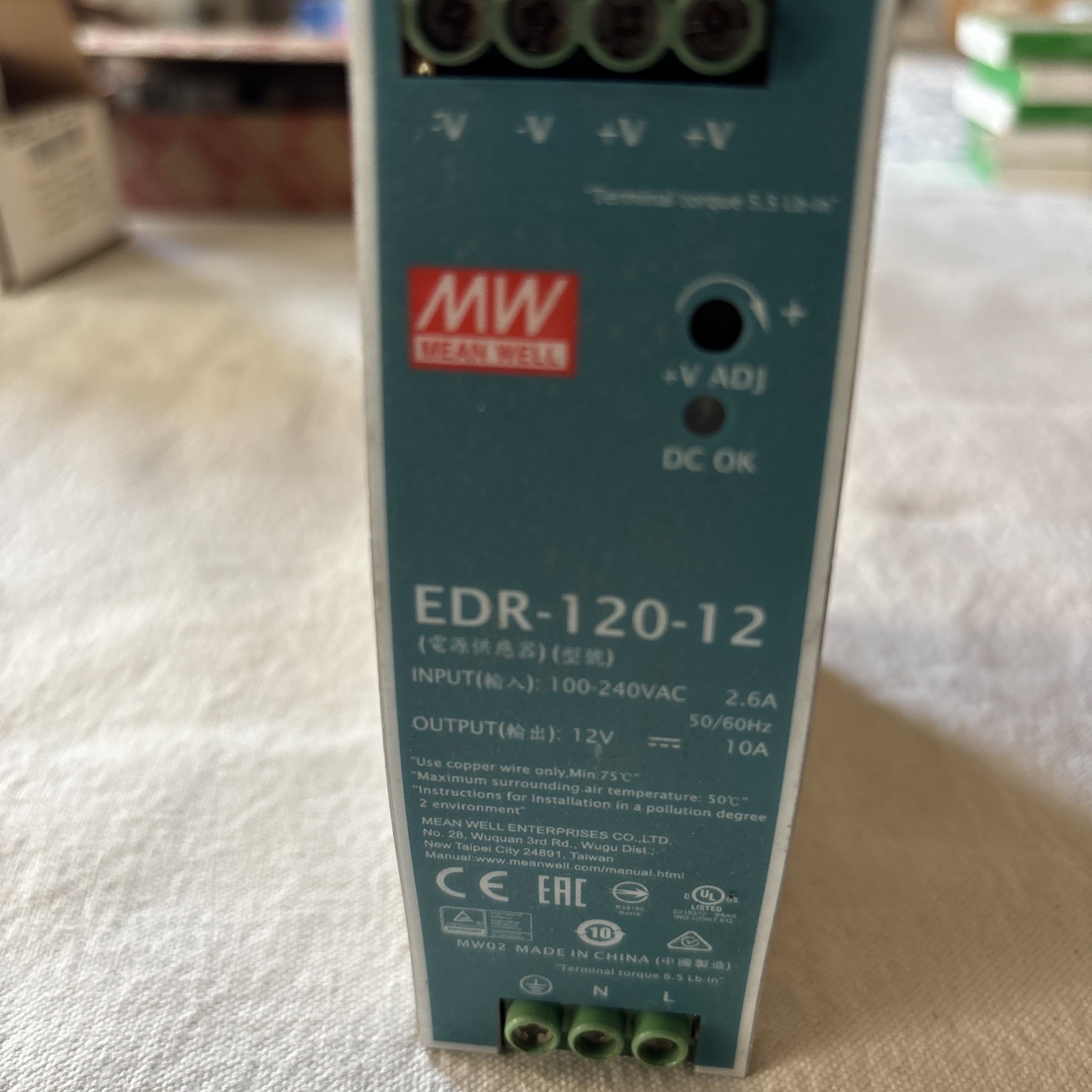 Mean Well EDR-120-12 AC/DC Power Supply – 1 Output – 12V@10A – 120W – FREESHIPIG