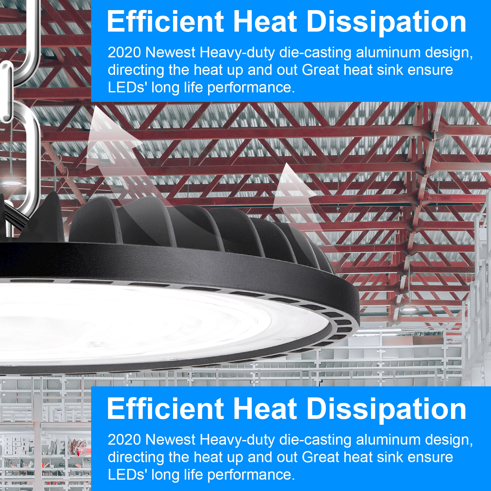 6 Pack 300W UFO Led High Bay Light Warehouse Commercial Industrial Shop Lights