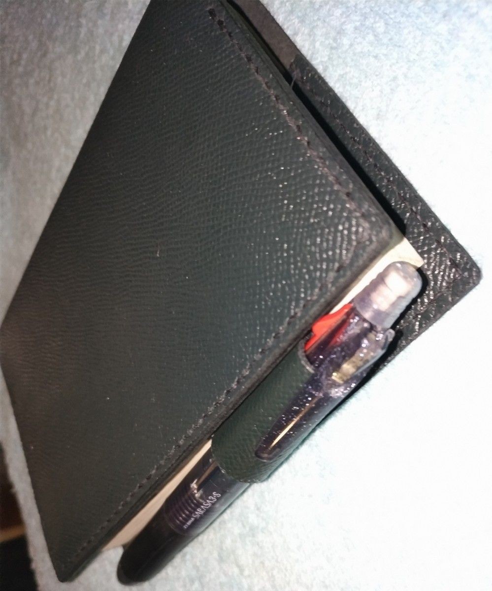 Dark Green Leather A6 Notebook Cover for Hobonichi & Paperbacks Used