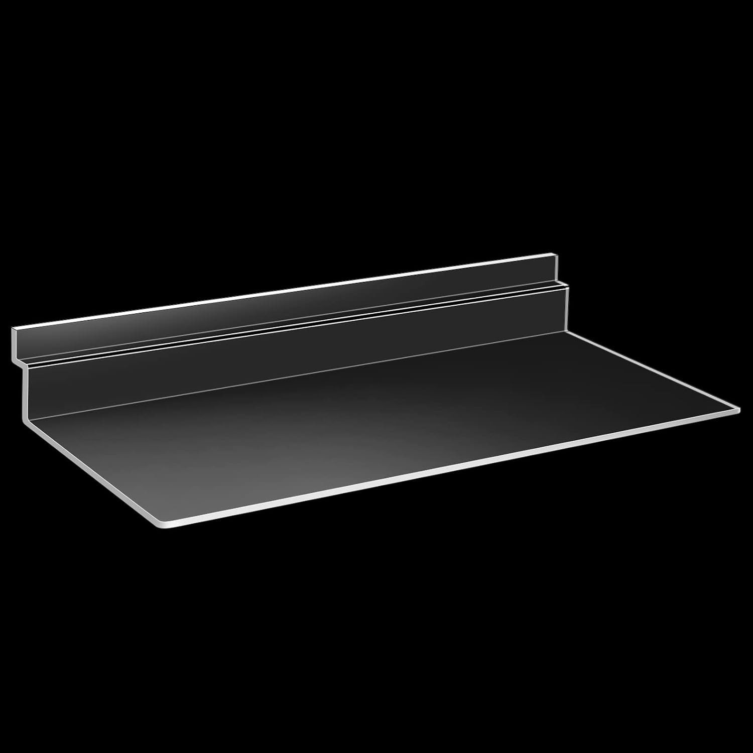 4 Pack Clear Slatwall Shelves 4x10in, Hanging Display Shelf Plastic