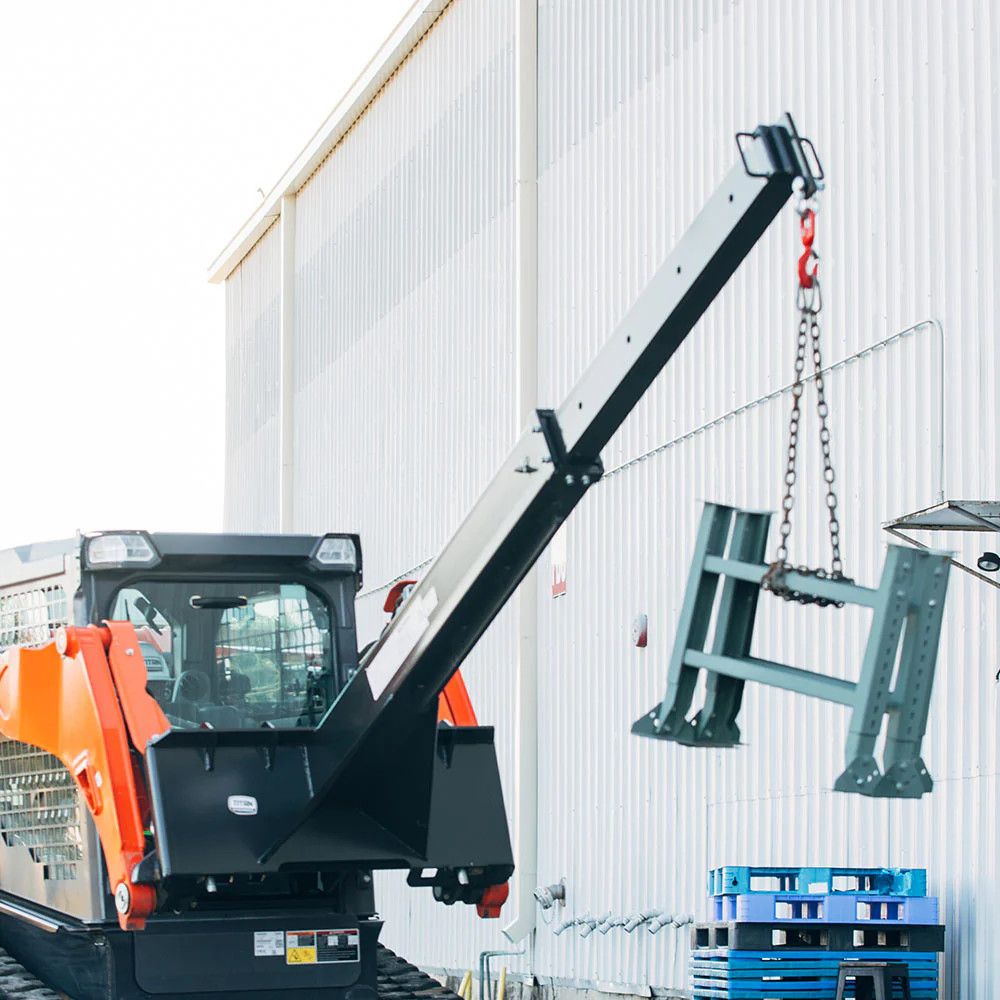 Titan Attachments Adjustable Skid Steer Industrial Crane Jib Attachment