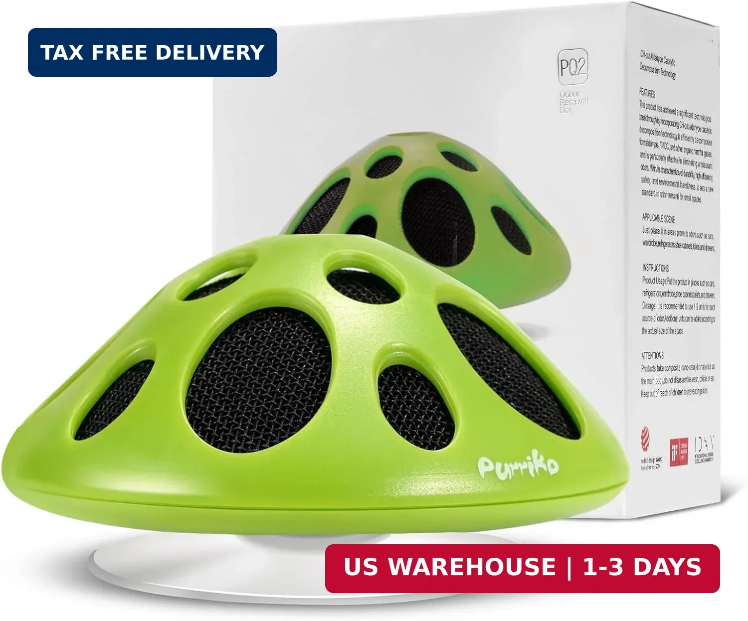Purriko Fridge Deodorizer,Last up to 10 Years,Refrigerator Odor Eliminator,Fridg