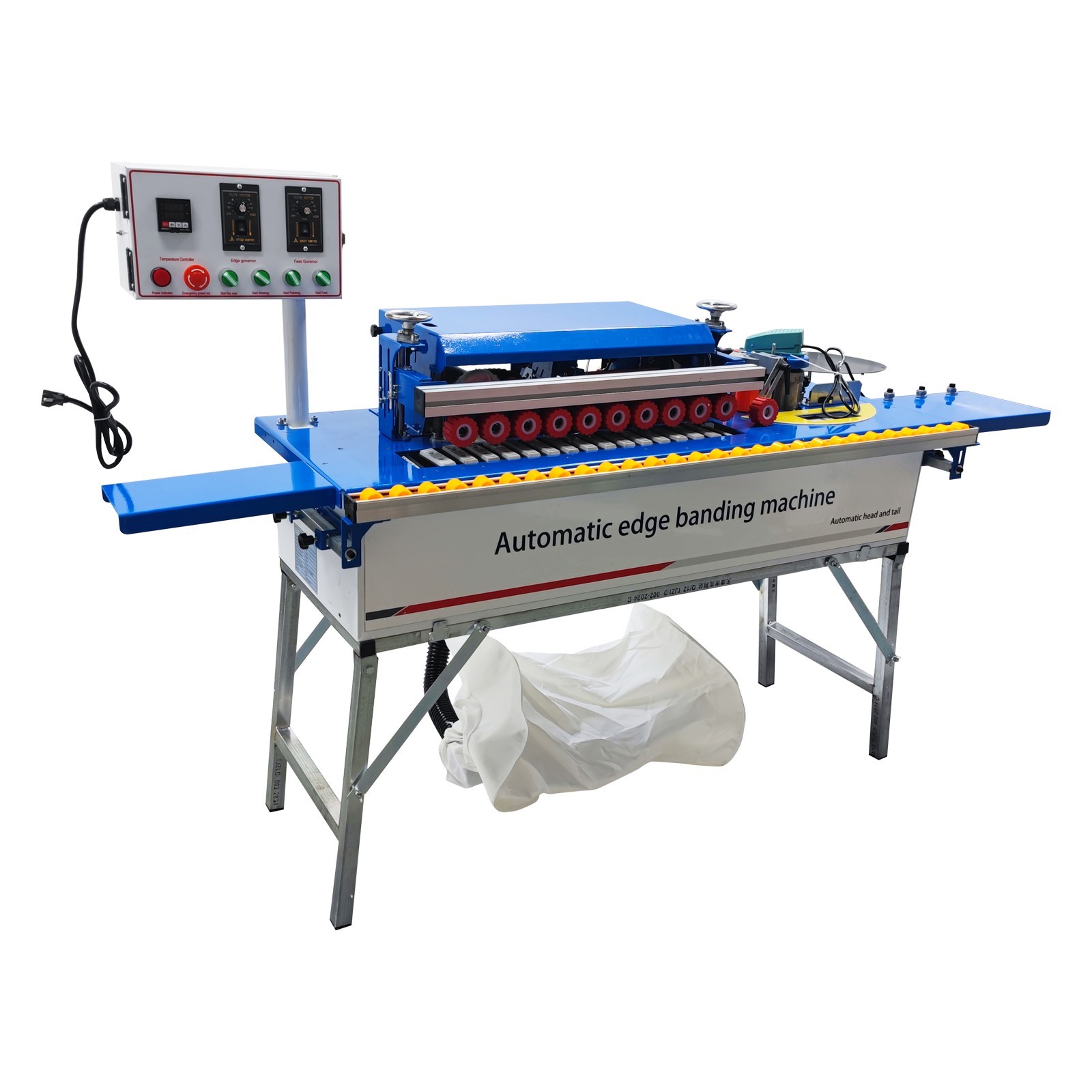 Woodworking Edge Bander for Curve Straight Line Edge Banding W/Dust Device,Stand