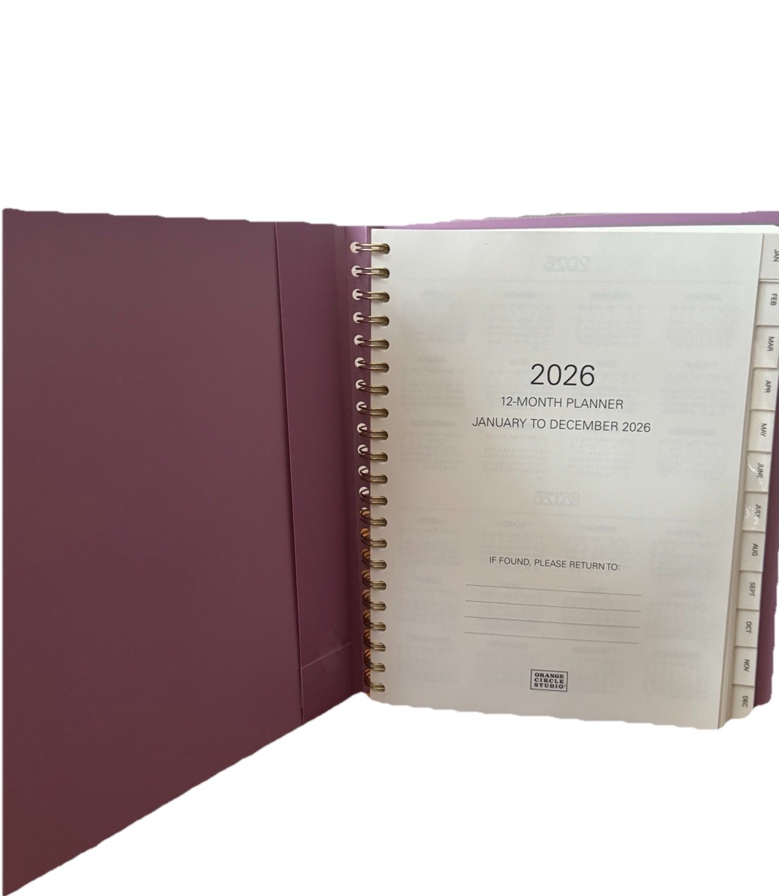 2026 Planner Orange Circle Studio 12 Months Planner Jan-Dec 2026 11×9” X- Large
