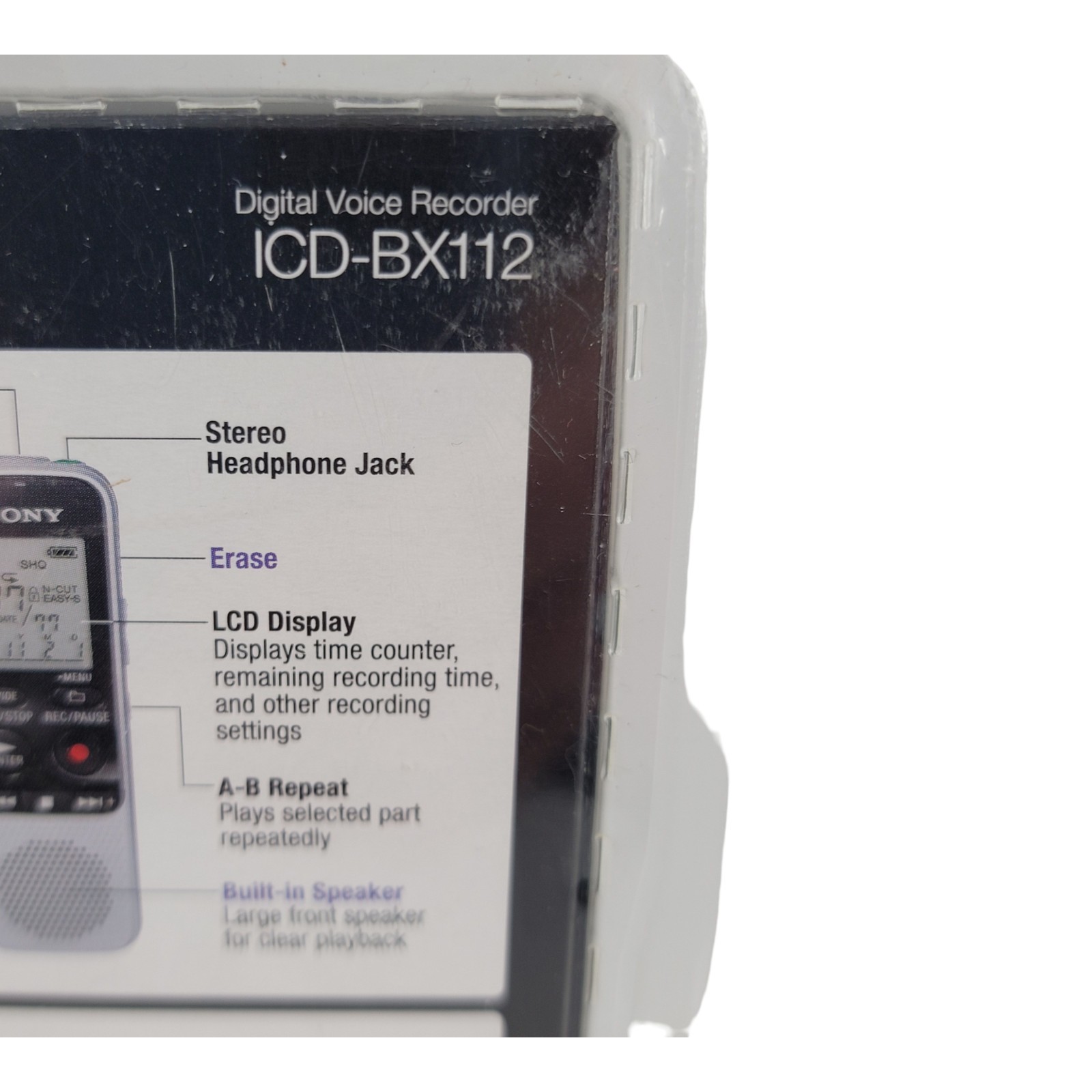 Sony ICD-BX112 Digital Voice Recorder 2GB 500Hr Easy Operation NEW Sealed