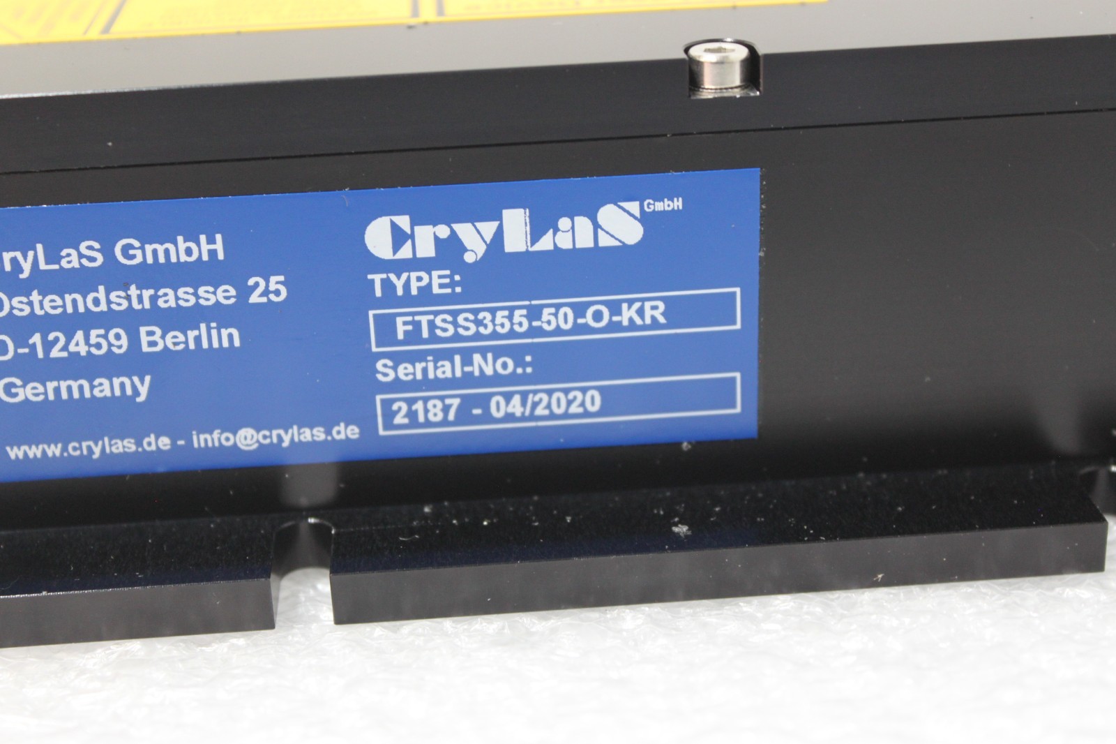 CRYLAS diode-pumped laser head FTSS 355-50/2CONBOO 355nm complete