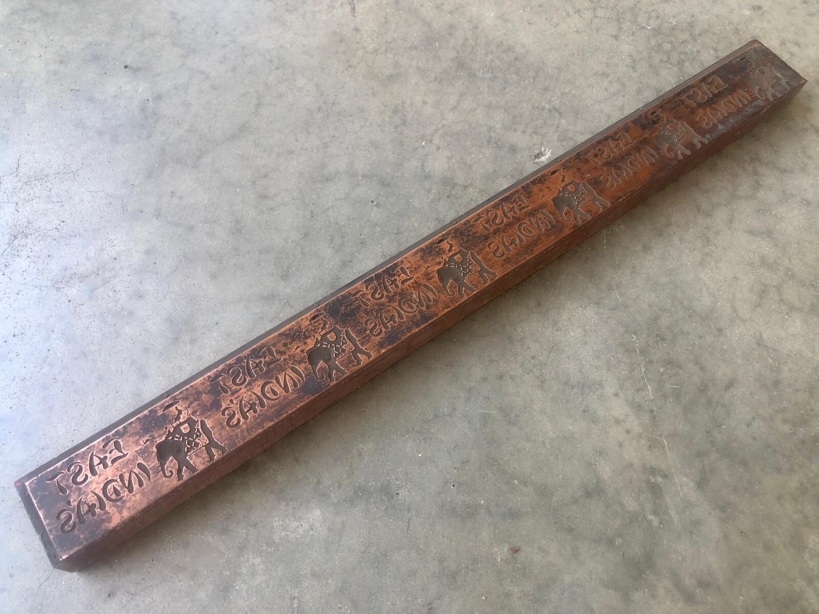 Large Long copper Antique Letterpress PRINTING BLOCK – EAST INDIA’S Ad