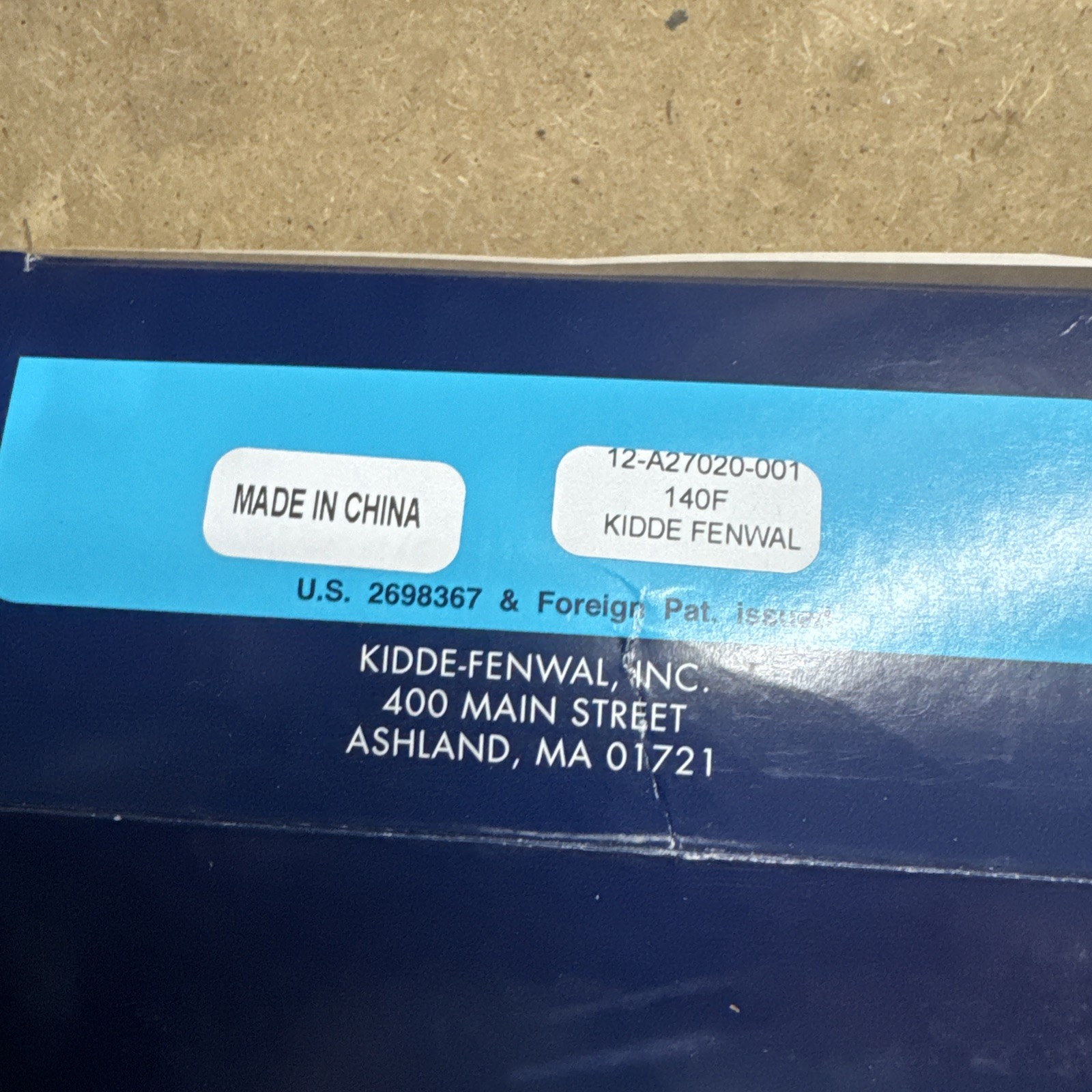 Fenwal 12-A27020-001 Heat Detector Kidde Detect-a-Fire Unit 140• F