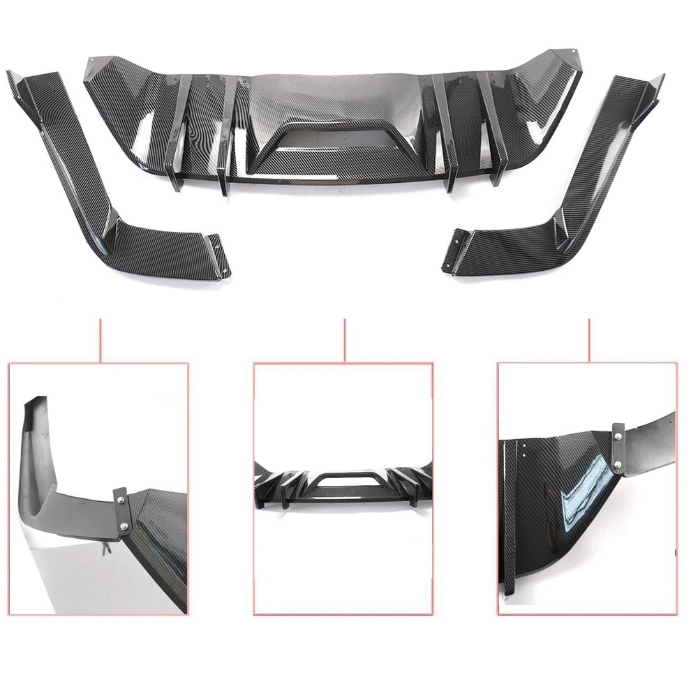 Rear Bumper Diffuser for Mustang 2015-2017 Spoiler Splitter Carbon Fiber