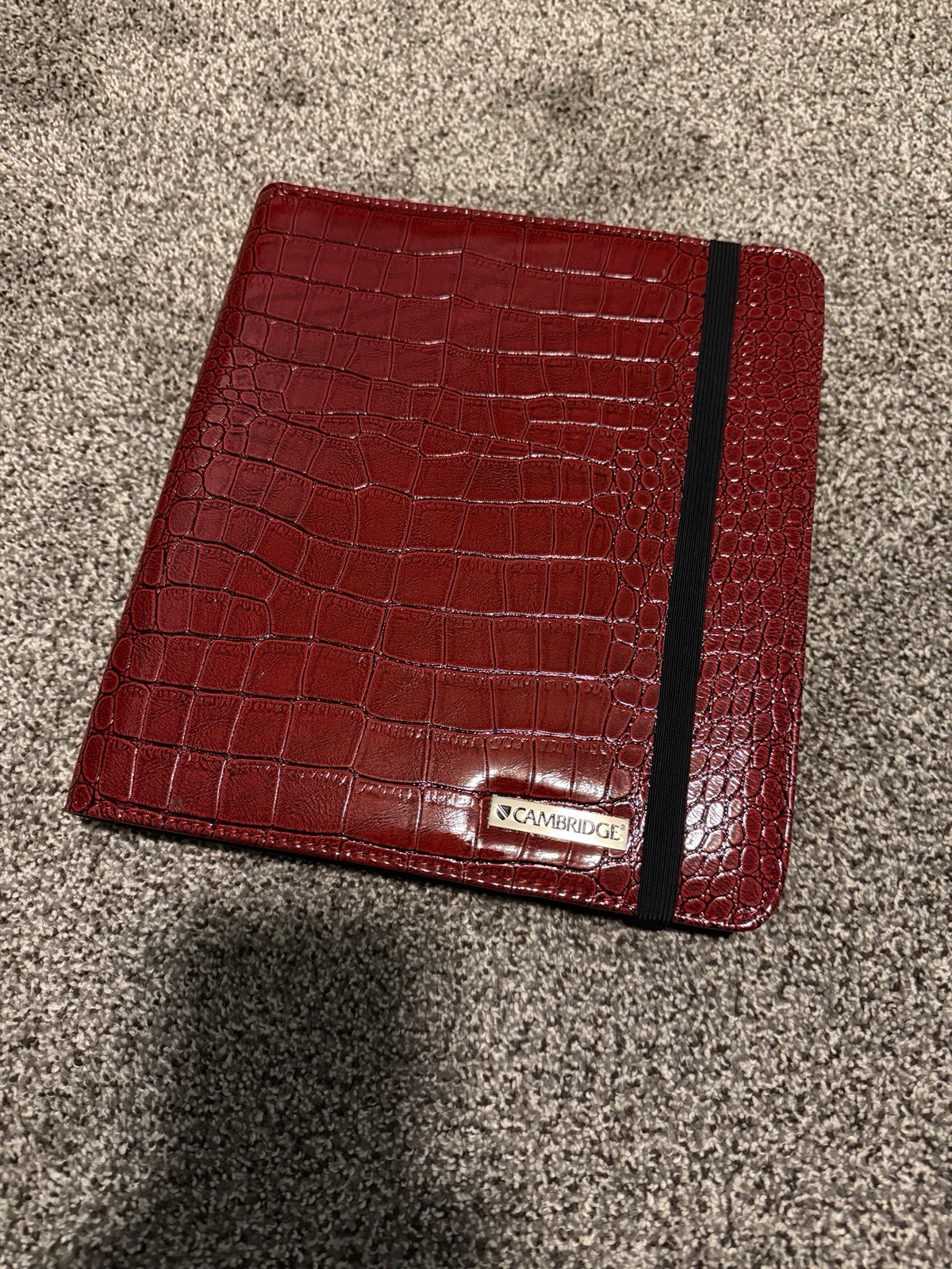 Mead Cambridge Business Notebook & iPad Case Black Simulated Leather 67128 Red