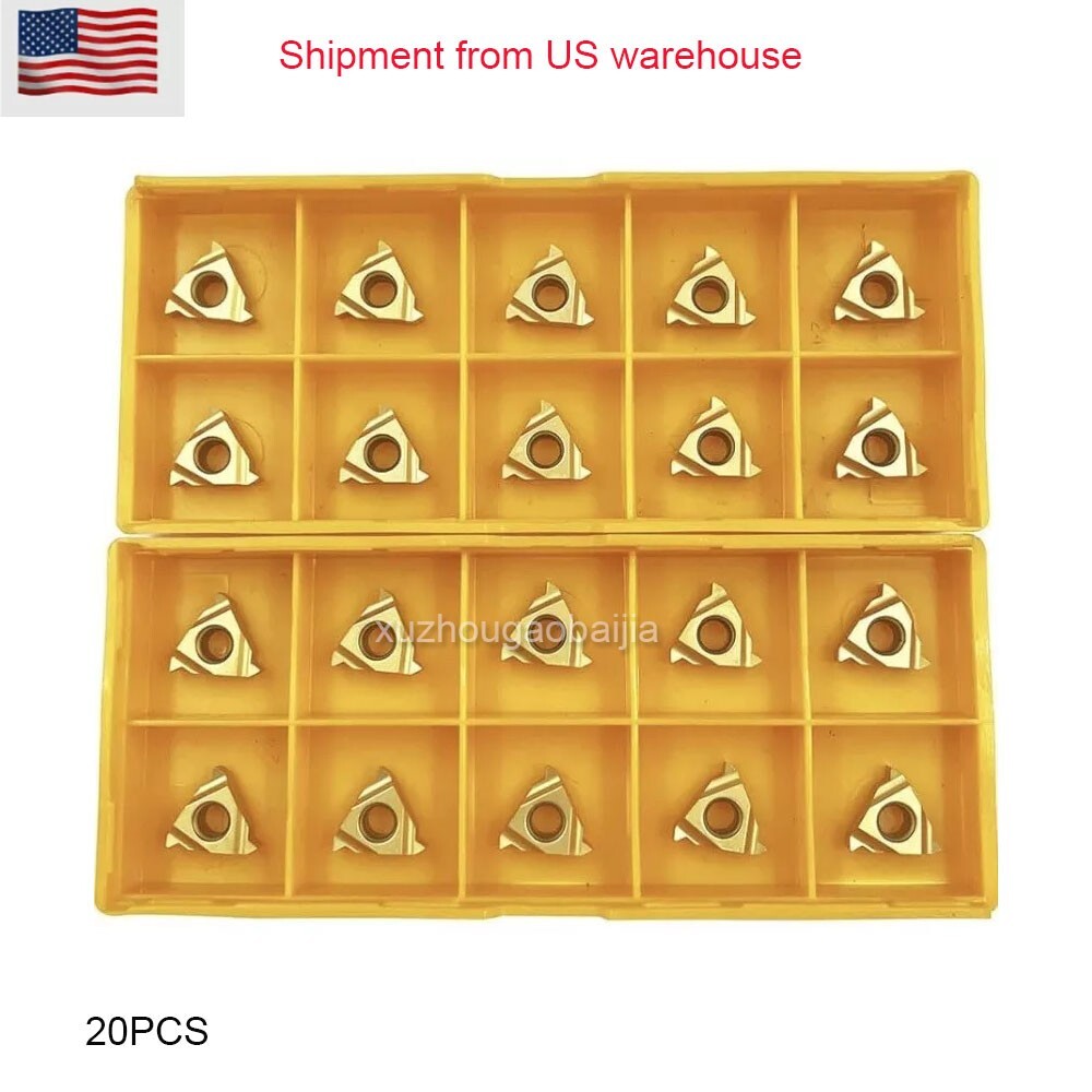 20PCS Lathe Threading Inserts Carbide Turning Inserts 11IR A60 CNC Blade