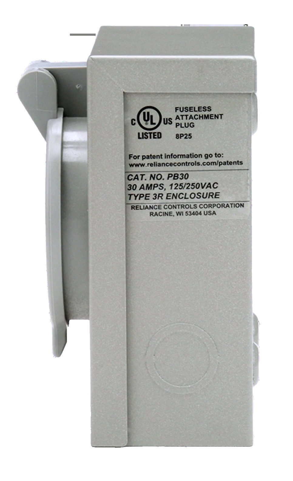 Reliance Controls 30 Amp Power Inlet Box Model PB30 Generator to House Outlet