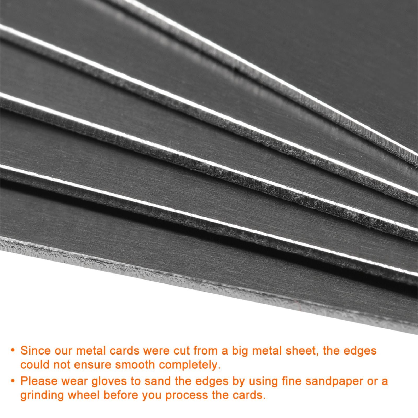 Blank Metal Card 88x53x1mm Anodized Aluminum Plate Black 15 Pcs