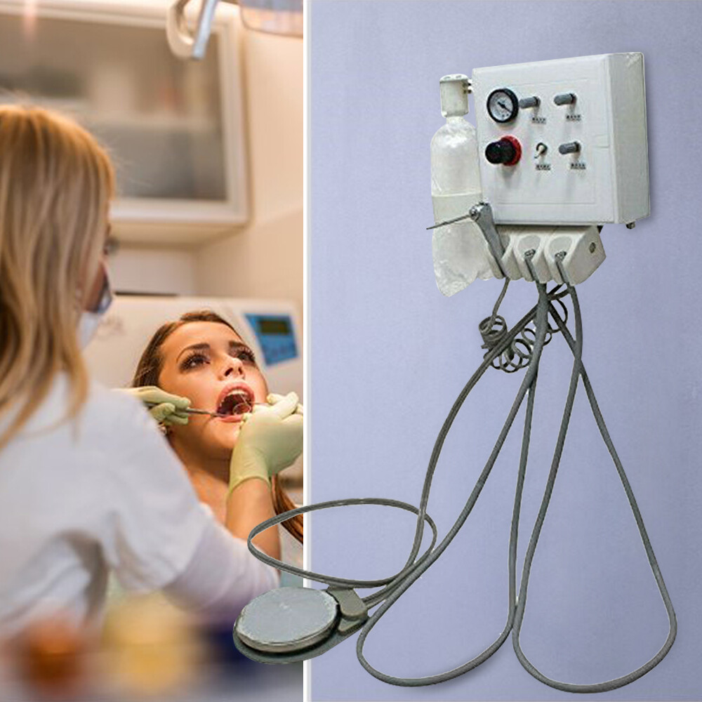 4 Holes Dental Portable Delivery Turbine Unit 3-way Syringe Wall Mounted Turbine