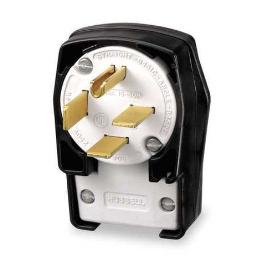 Hubbel HBL8452C Straight Blade Plug, 15-50P, 50 a, 250V AC, 3 Pole