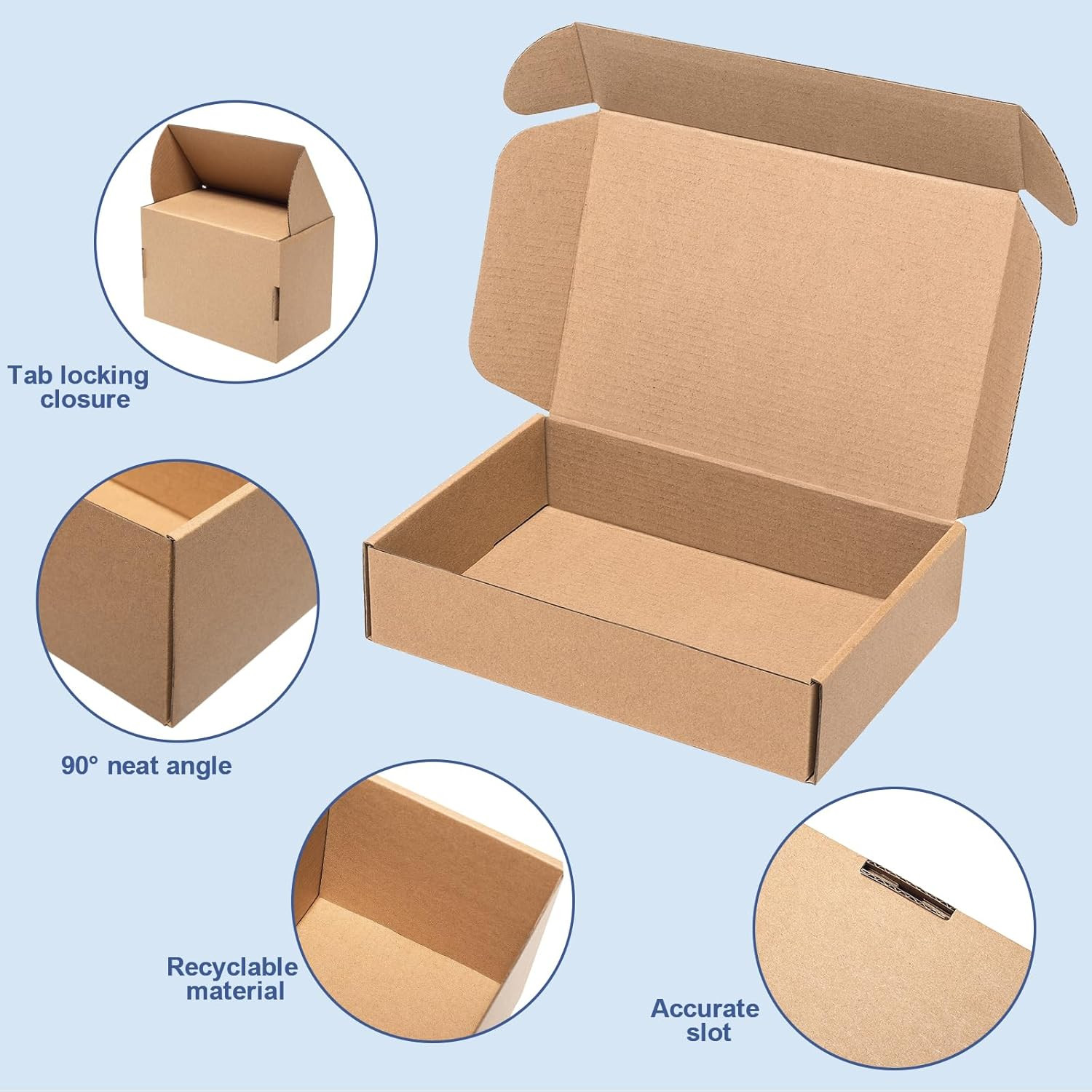 Shipping Boxes 7x5x2″ 25 Pack – Brown Corrugated Cardboard Box Mailing for Small
