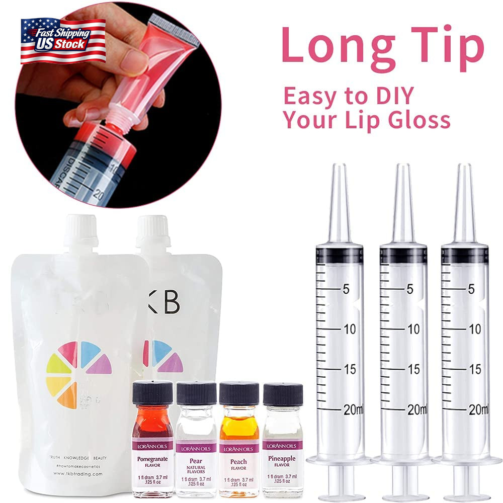 4 Pack Large Syringes for Liquid, 20Ml & 60Ml Plastic Syringe for Measuring, Lip