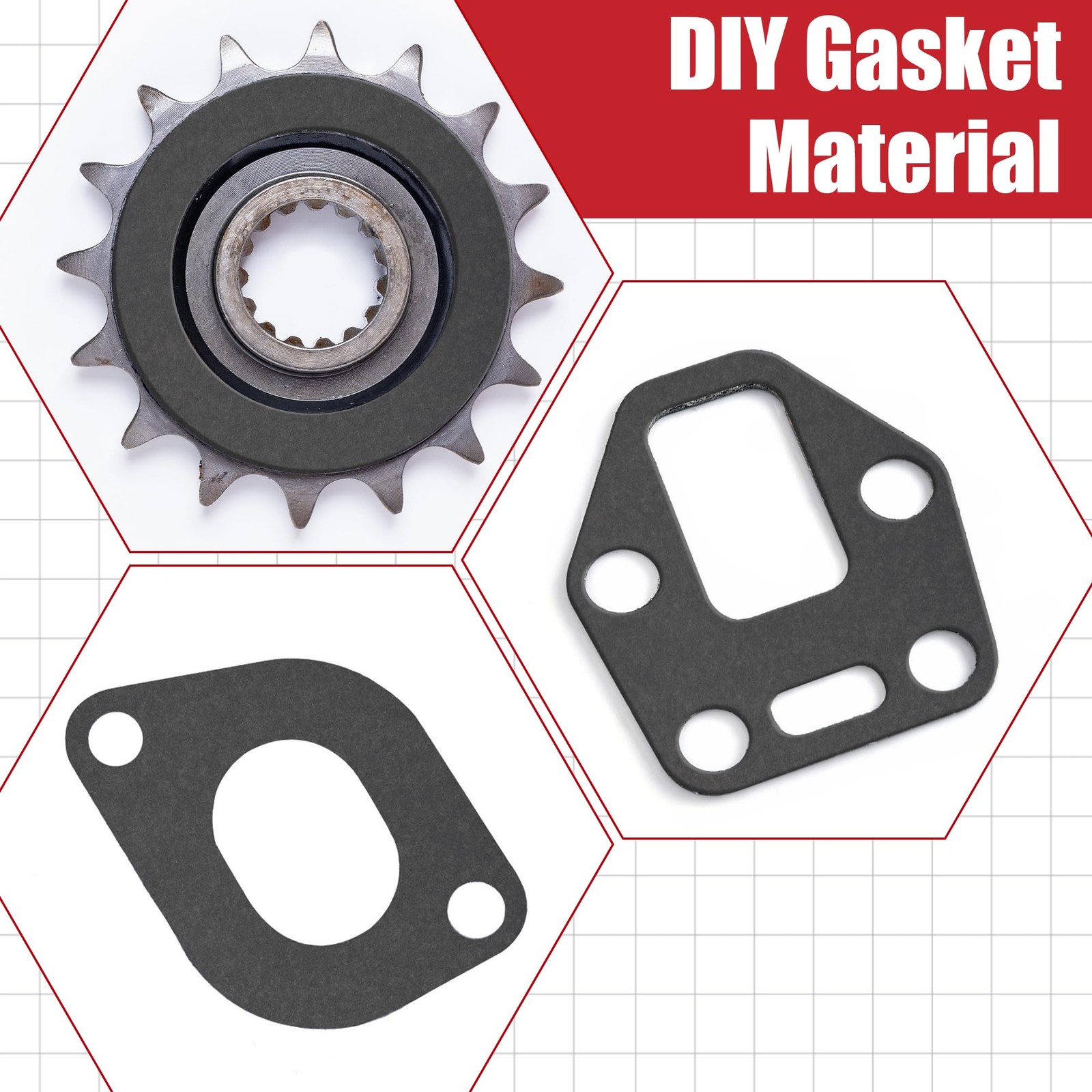 3PCS/ 6PCS Gasket Material Sheet, Non-Asbestos Exhaust Gasket Making Paper fo…
