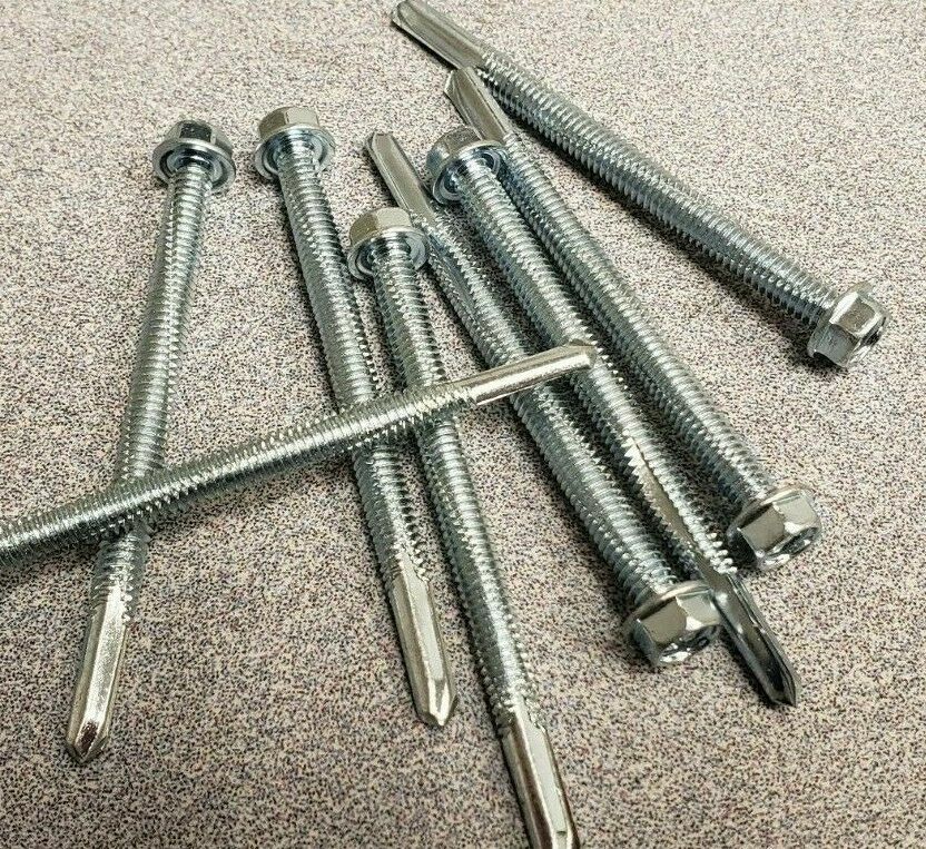 12-24 X 1-1/2 Unslotted Indented Hex Washer Head Tek Screw #5 Point