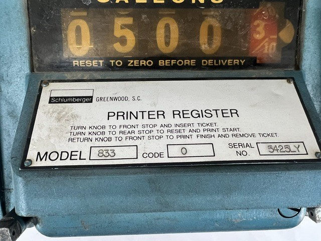 Neptune 833 Propane LP Gas Meter Printer Register Schlumberger Gallons Vintage