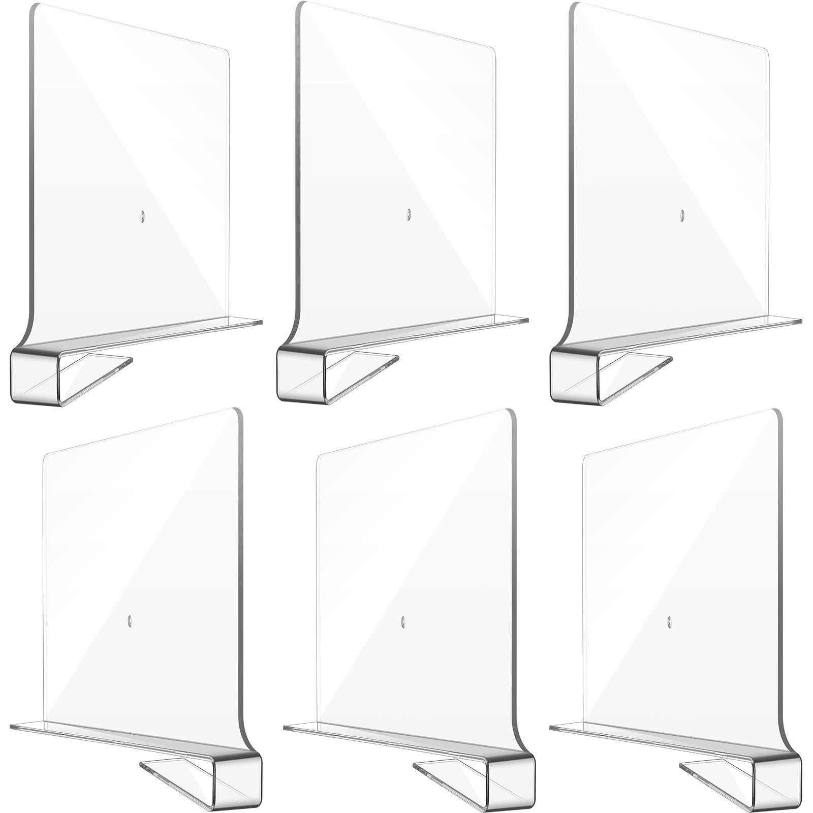12 Pieces Clear Acrylic Shelf Dividers for Closet 12 x 8 x 0.2 inch,