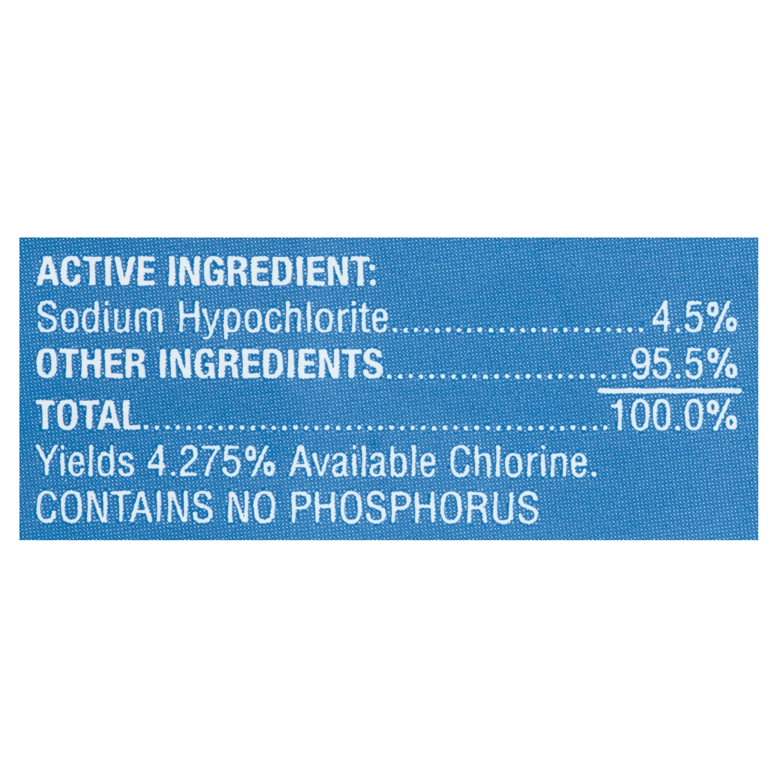 Great Value Concentrated Low Splash Bleach Regular, 121 floz