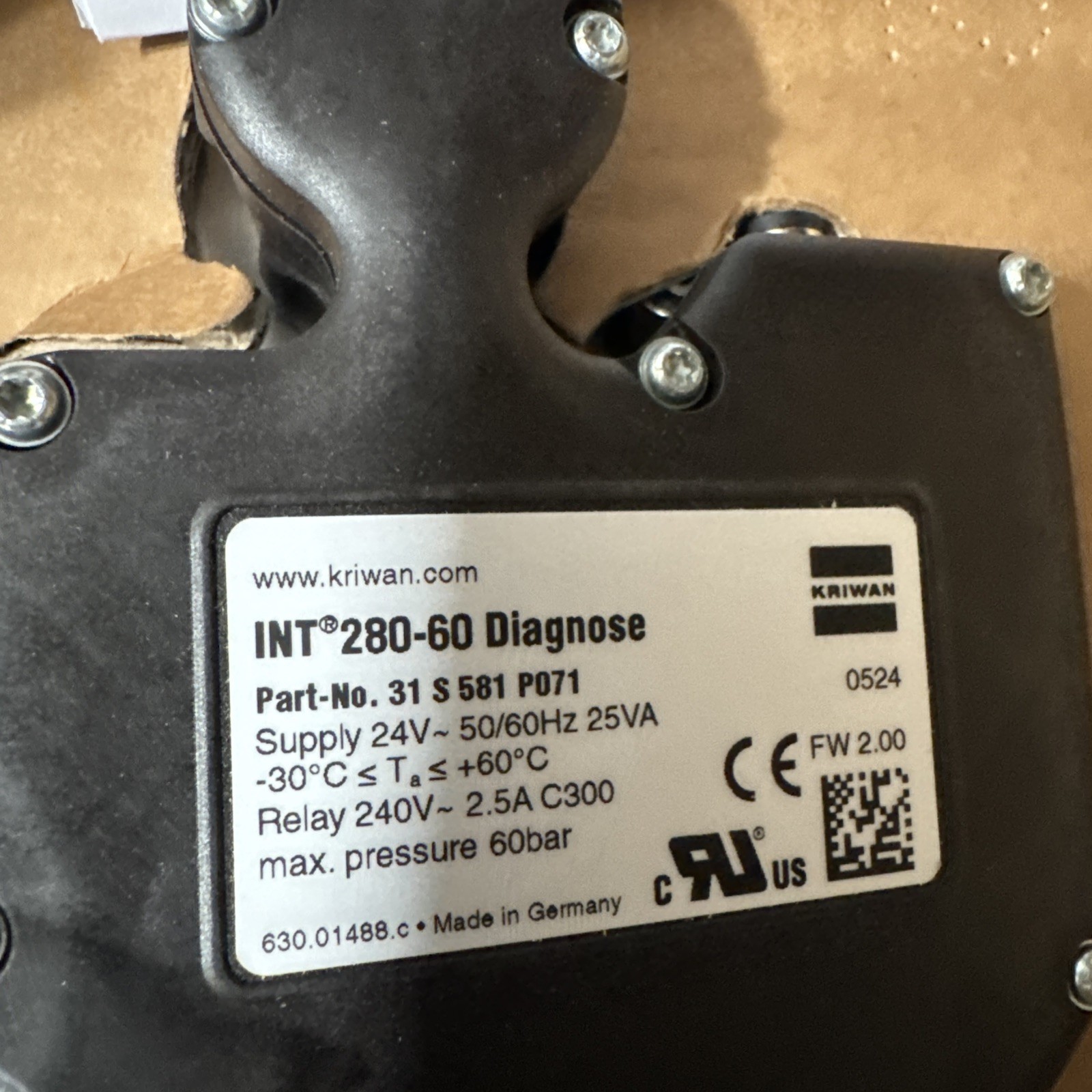 Kriwan INT 280-60 Diagnose 31S581P071 24v Compressor Oil Level Regulator New