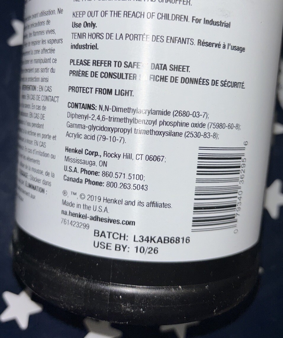 Loctite AA 3972 1 Liter Medical Grade – Light cure Adhesive Part No. 423299