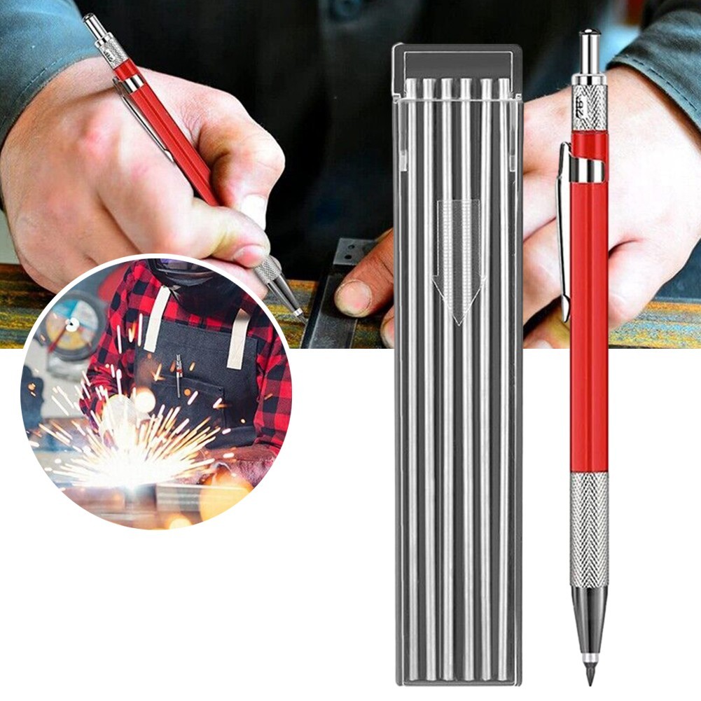 Welders Pencil with 12PCS Silver Streak Refills, Metal Marker Mechanicalhs