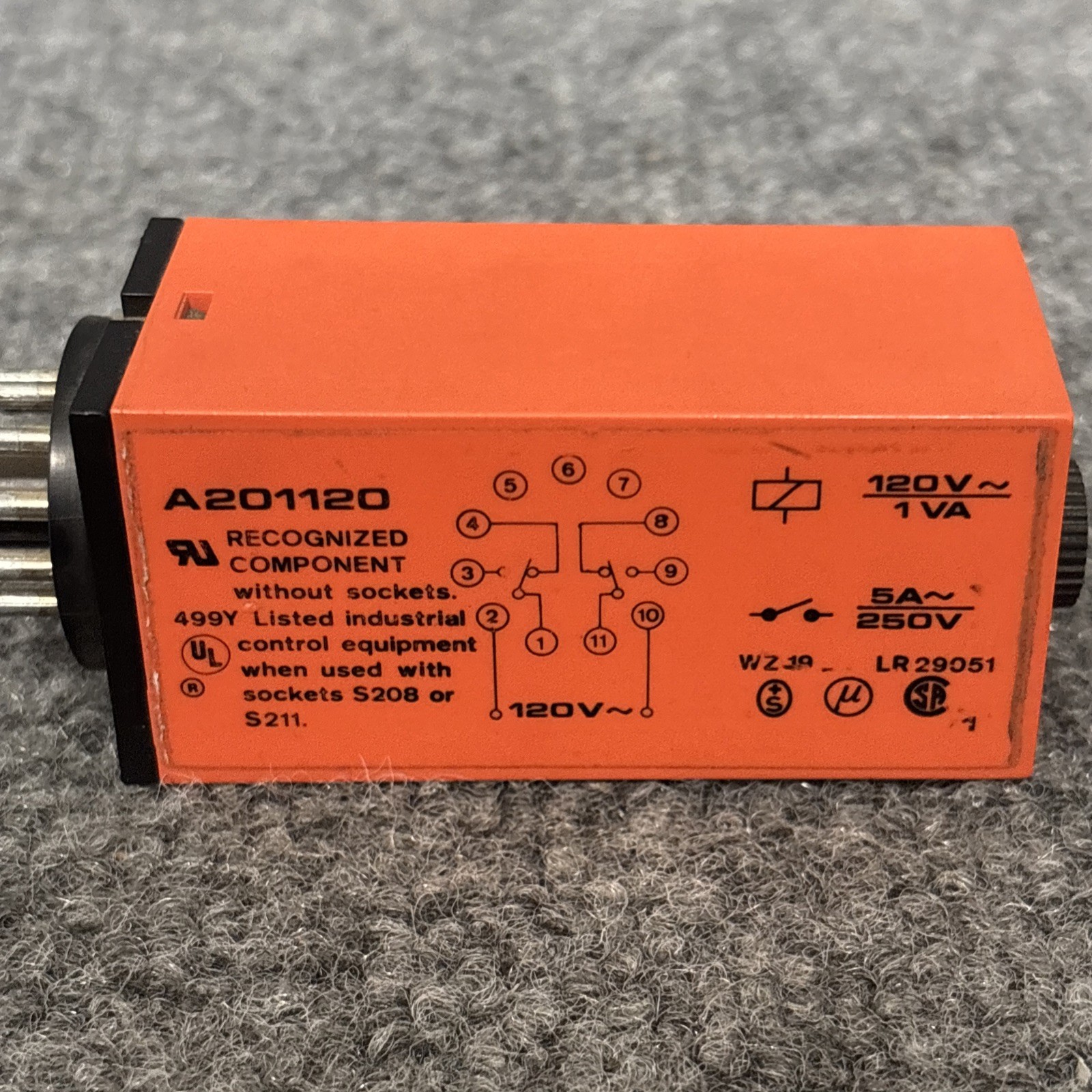 Scantimer A201120 Timer Relay Unit 120V 5A Used